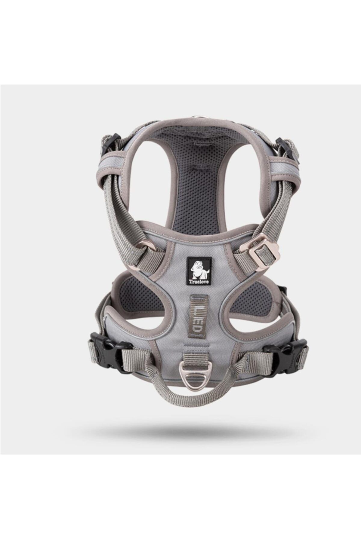 True Love Alüminyum D-halkalı, Ergonomik, Gri Göğüs Tasması-xsmall