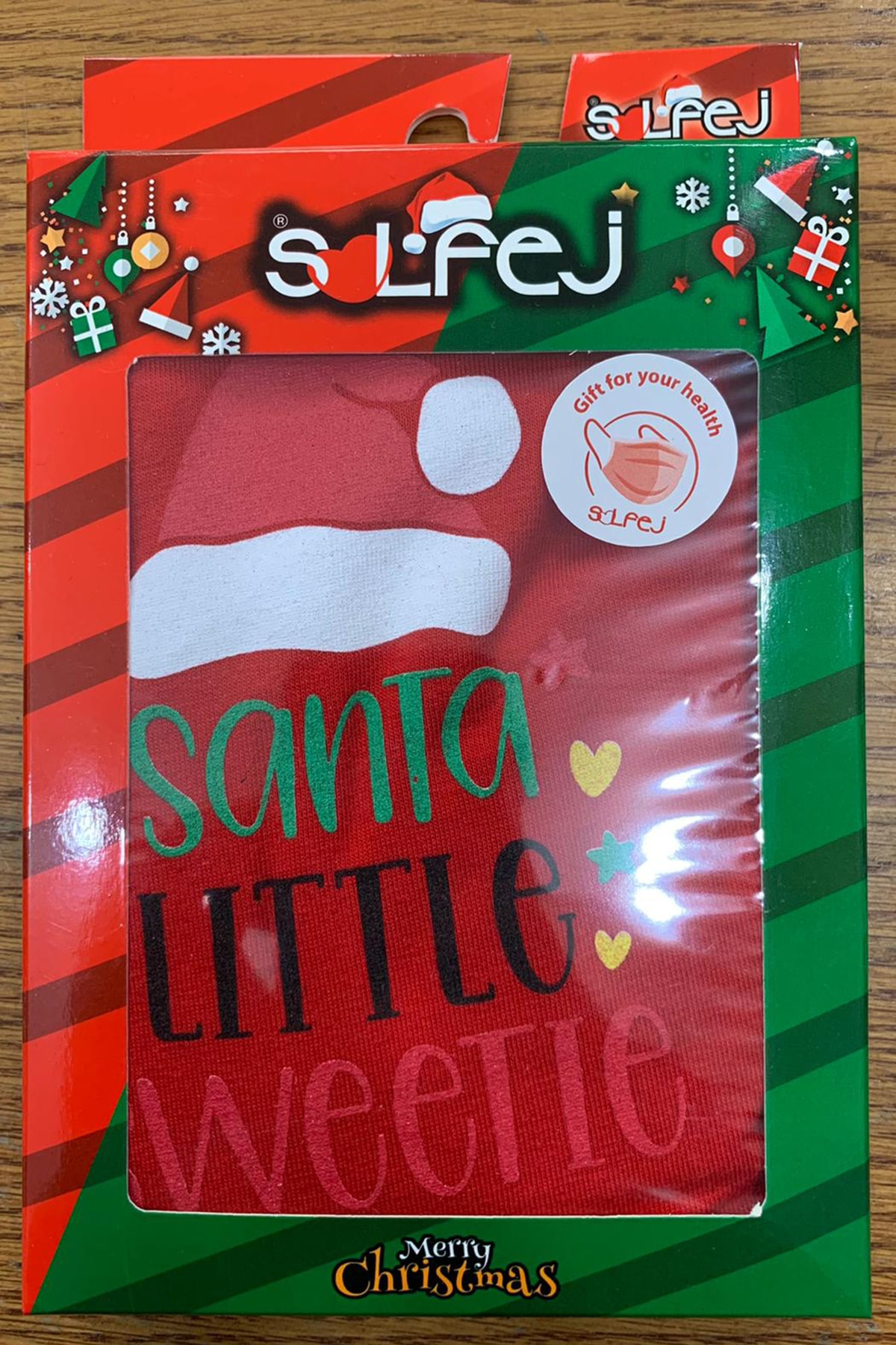 SOLFEJ BOXER Erkek Kırmızı Yılbaşı Hediyesi Noel Şapka Baskılı Boxer 1004