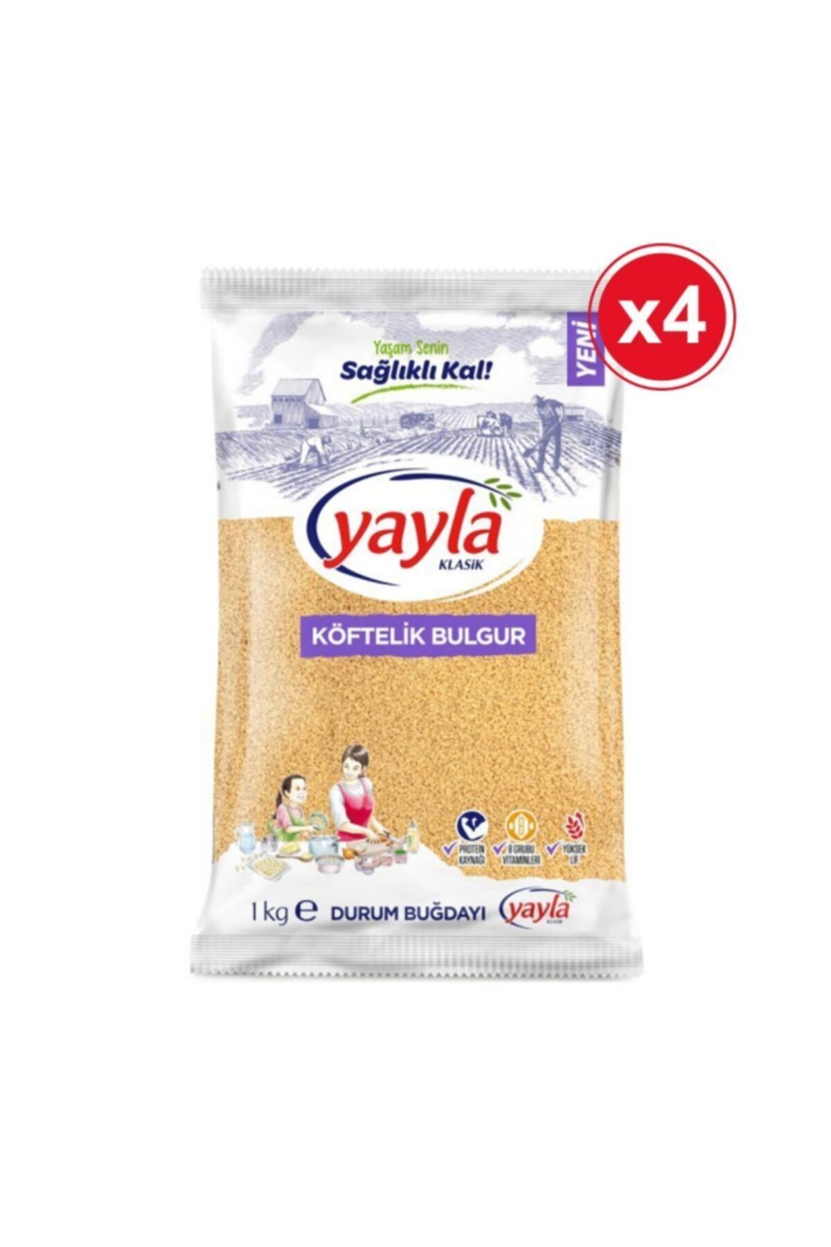 Yayla Köftelik Bulgur 1 Kg ( 4'lü Paket )