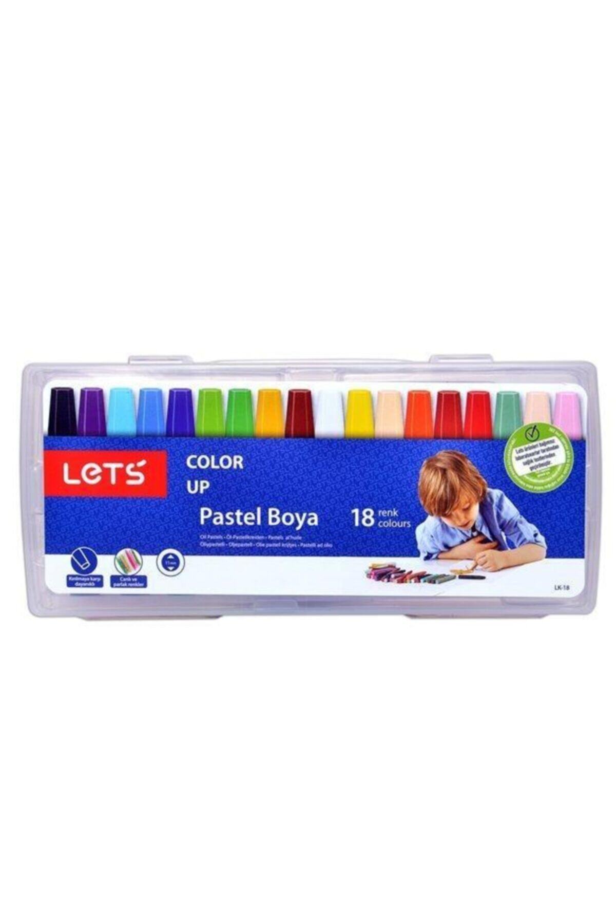 Lets 18 Renk Plastik Kutu Pastel Boya