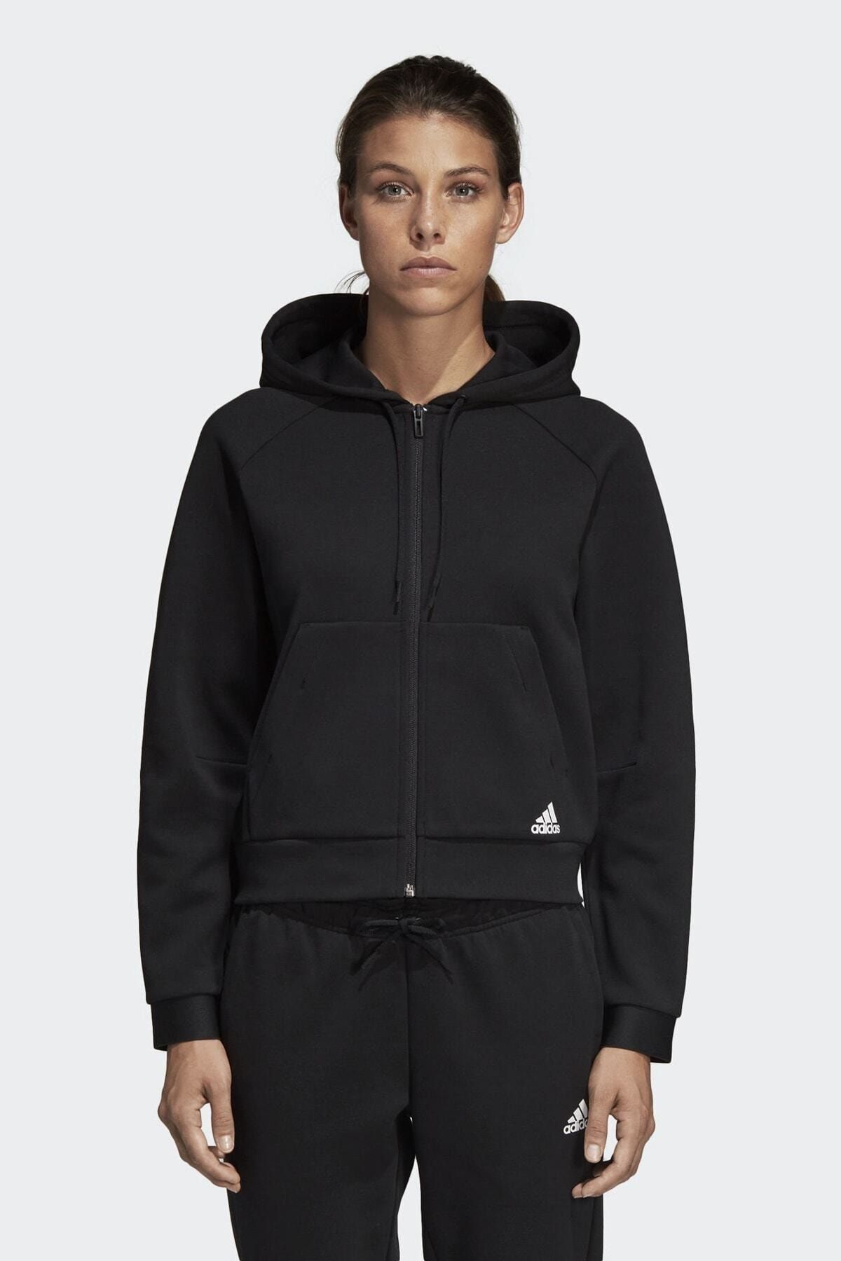 adidas Kadın Siyah W Mh Hoodie Eşofman Üstü Du6570
