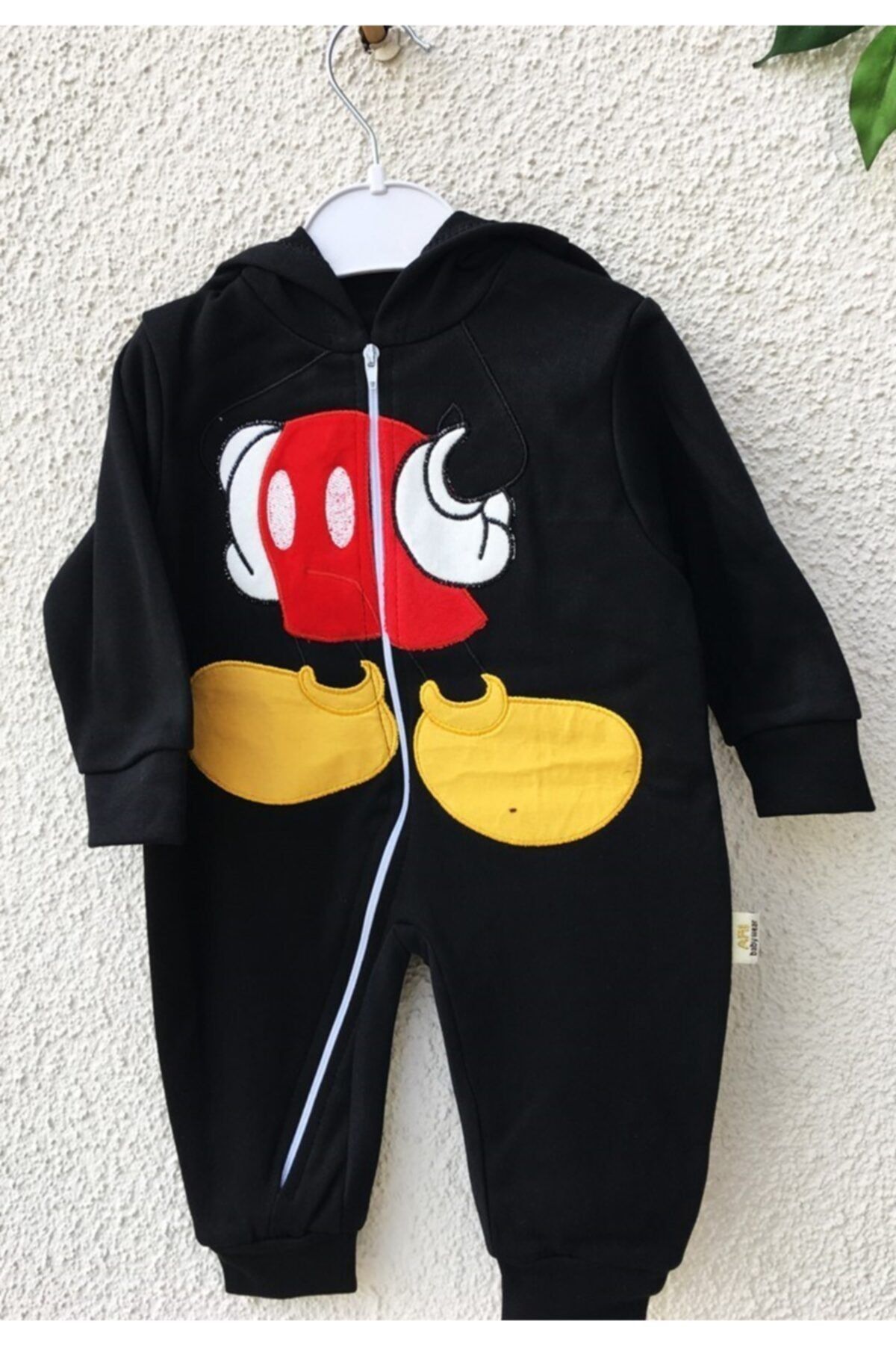 Cool Baby Mıckey Mouse Işlemeli Kapşonlu Tulum