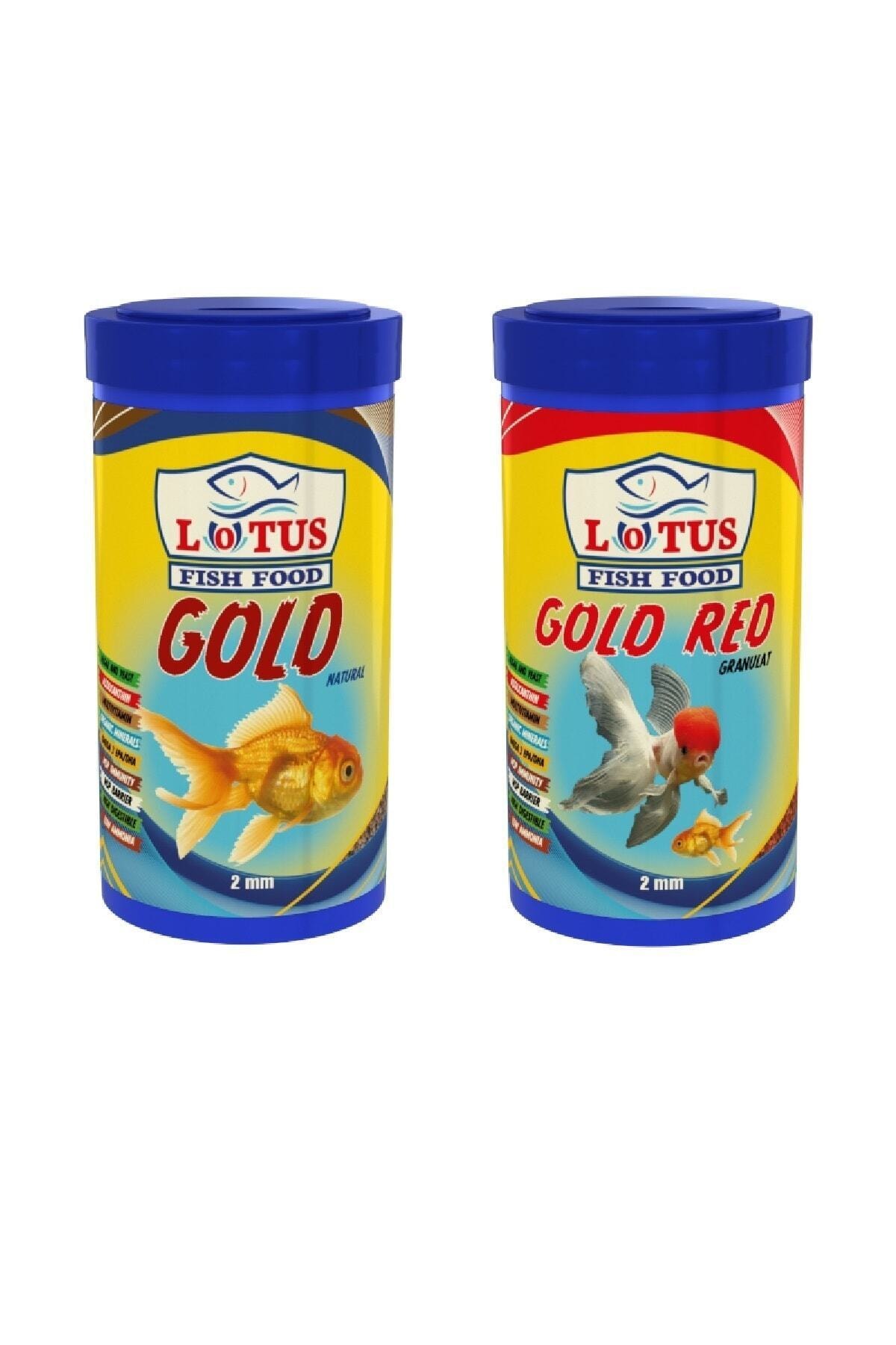 Lotus Gold Natural Gold Red Granül Japon Balığı Yem Paketi 250 ml + 250 ml