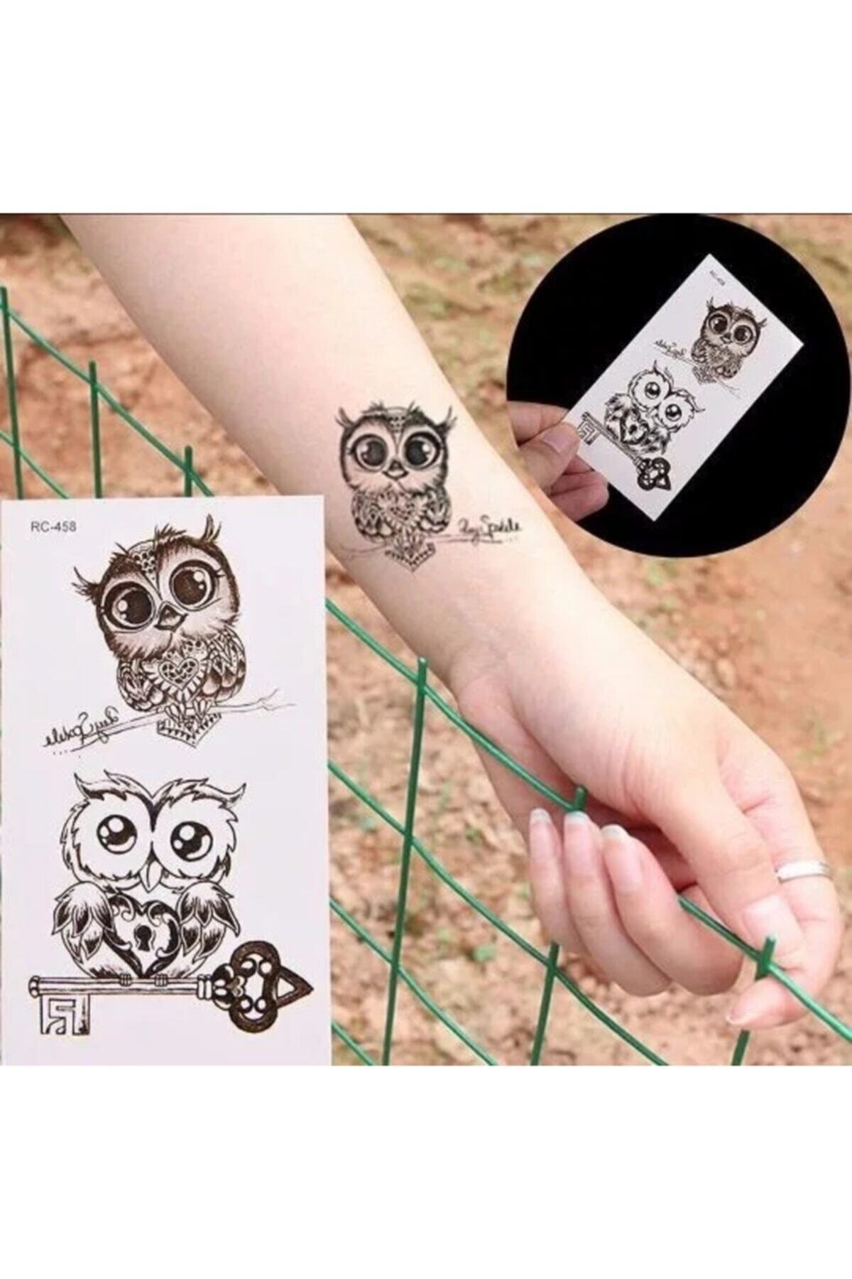 BALP Tattoo Üç Boyutlu Baykuş Dövme Geçici Dövme