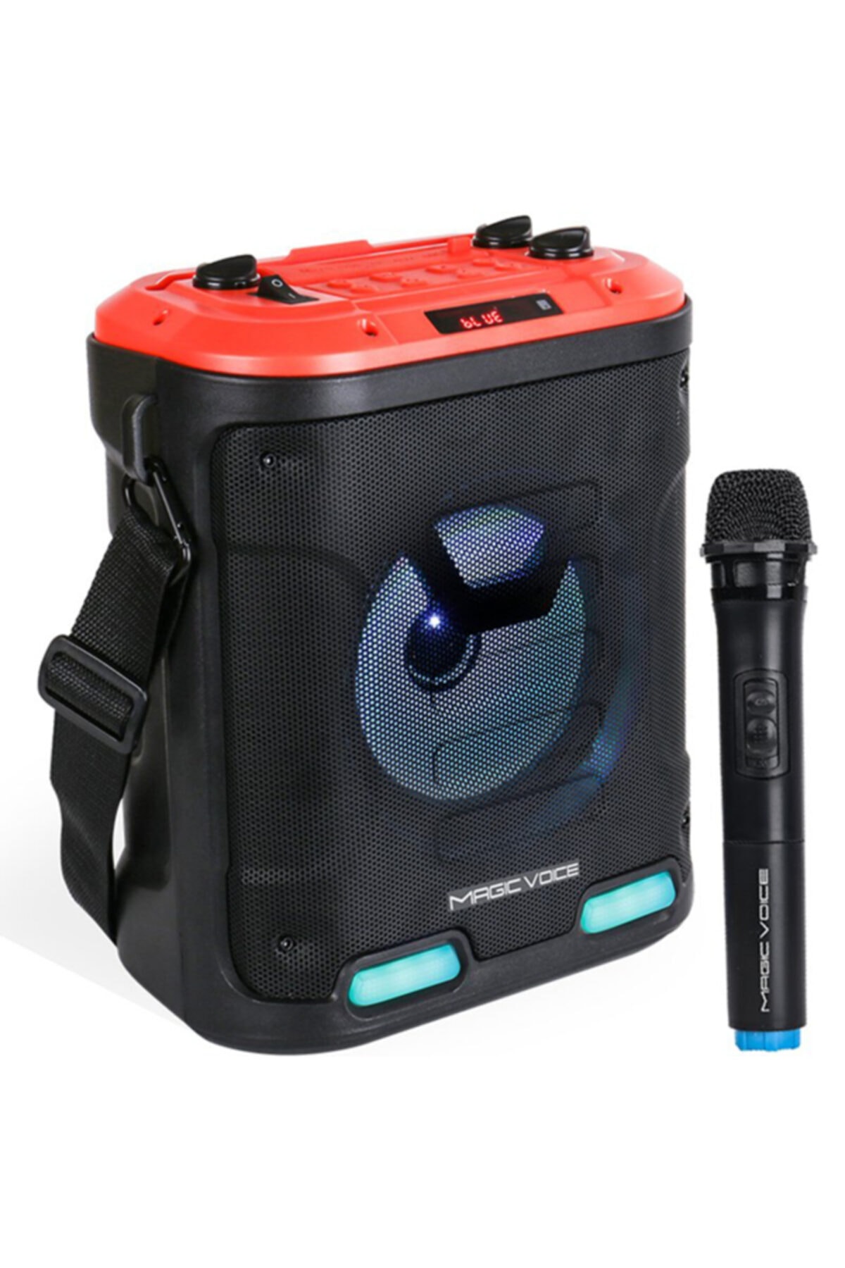 MagicVoice Mv-6005 Vhf El Mik-usb/sd/bt30 Watt Işıklı Taşınabilir Şarjlı Seyyar Anfi