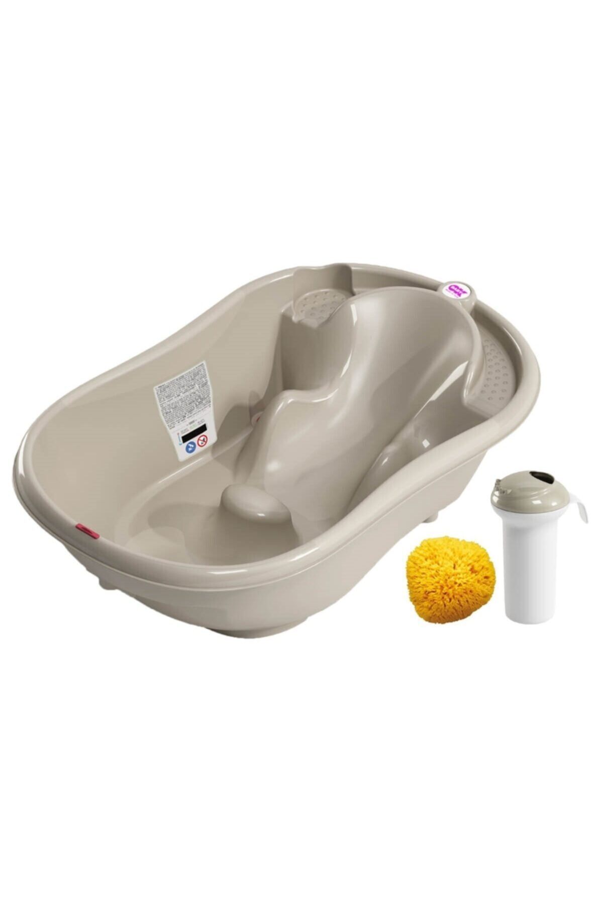OK Baby Okbaby Onda Banyo Küveti & Splash Bebek Duşu & Doğal Banyo Süngeri No.10 / Gri