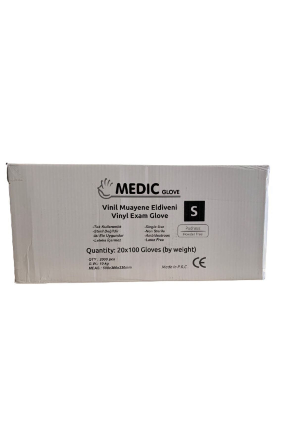 Medic Glove Medıc Glove Şeffaf Pudrasız Vinil Muayene Eldiveni (Small) 100'lü X 10 Paket