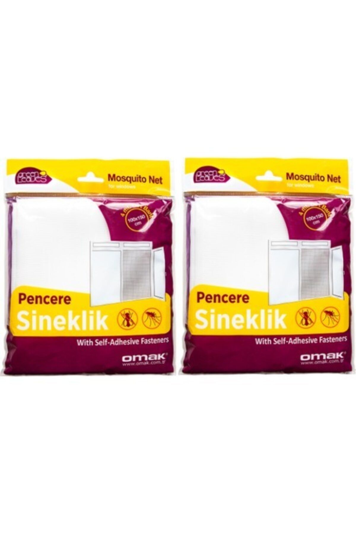 OMAK Greenleaves Pencere Sinekliği 100x150 Cm 2 Paket