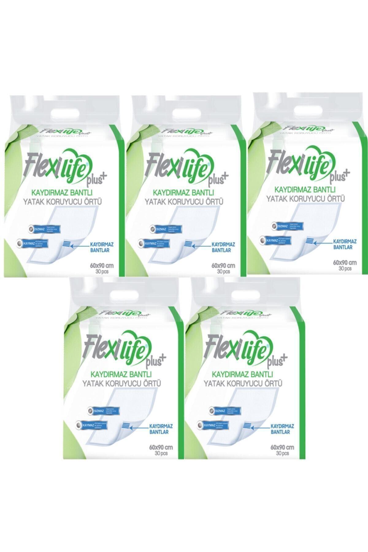 Flexi Life Flexilife Hasta Altı Bezi Kaydırmaz Bantlı Yatak Koruyucu Örtü 60x90 Cm 30 Lu 5 Paket