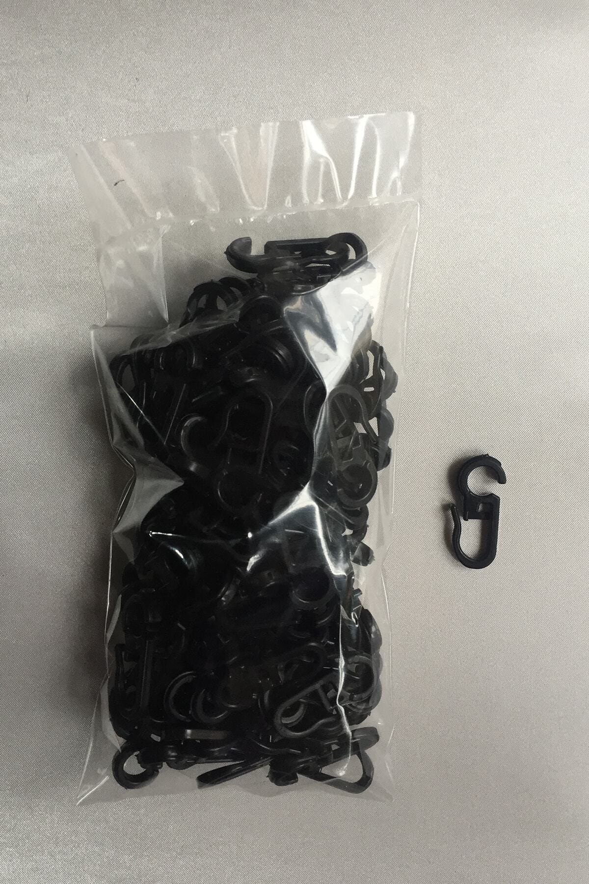 Konur Store Rustik Perde,halka Klipsi, Siyah Rengi- 100 Adet.