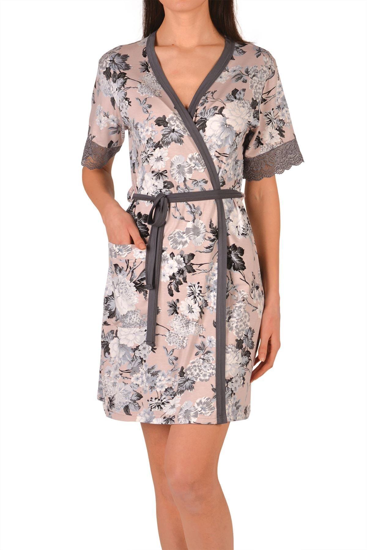 Nicoletta Vizon Kadın Sabahlık Cepli Viskon