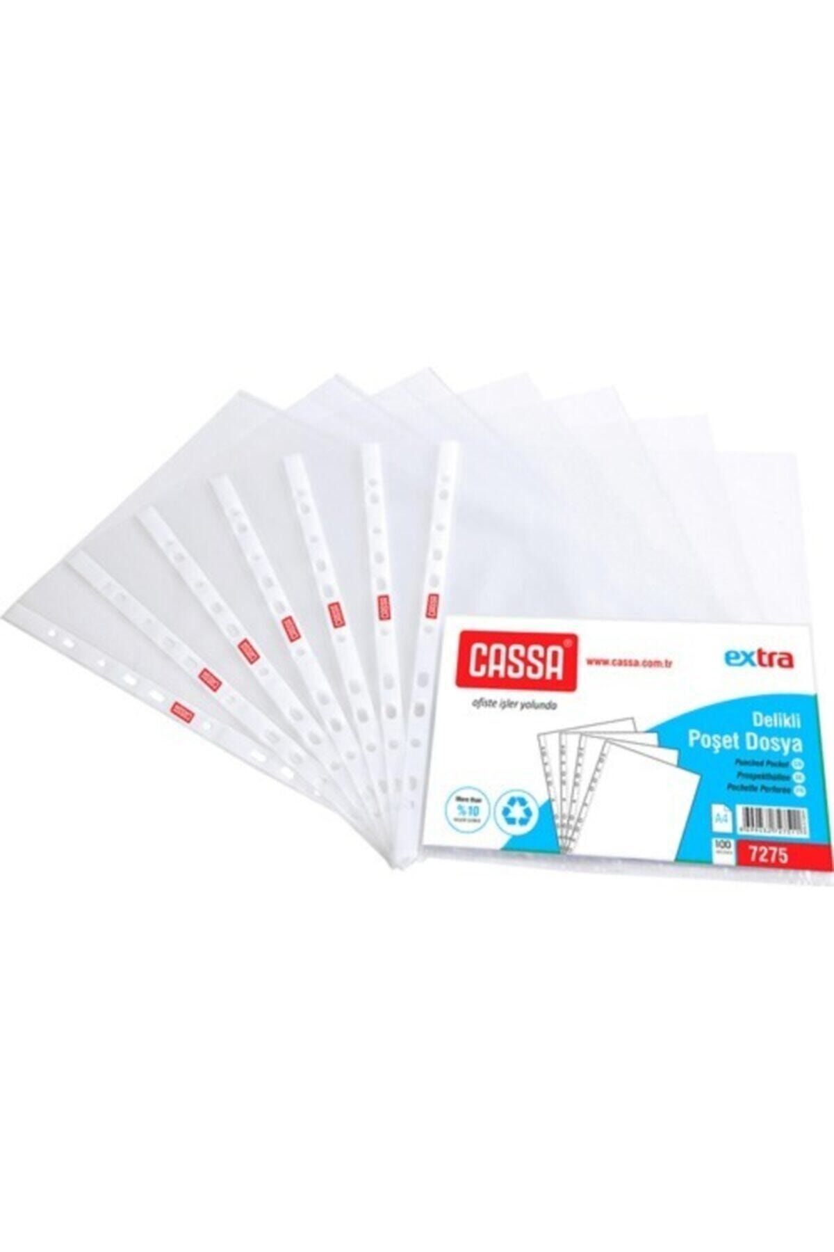 Cassa A4 Poşet Dosya Extra Delikli 50 Micron 100 Lü Şeffaf 7275