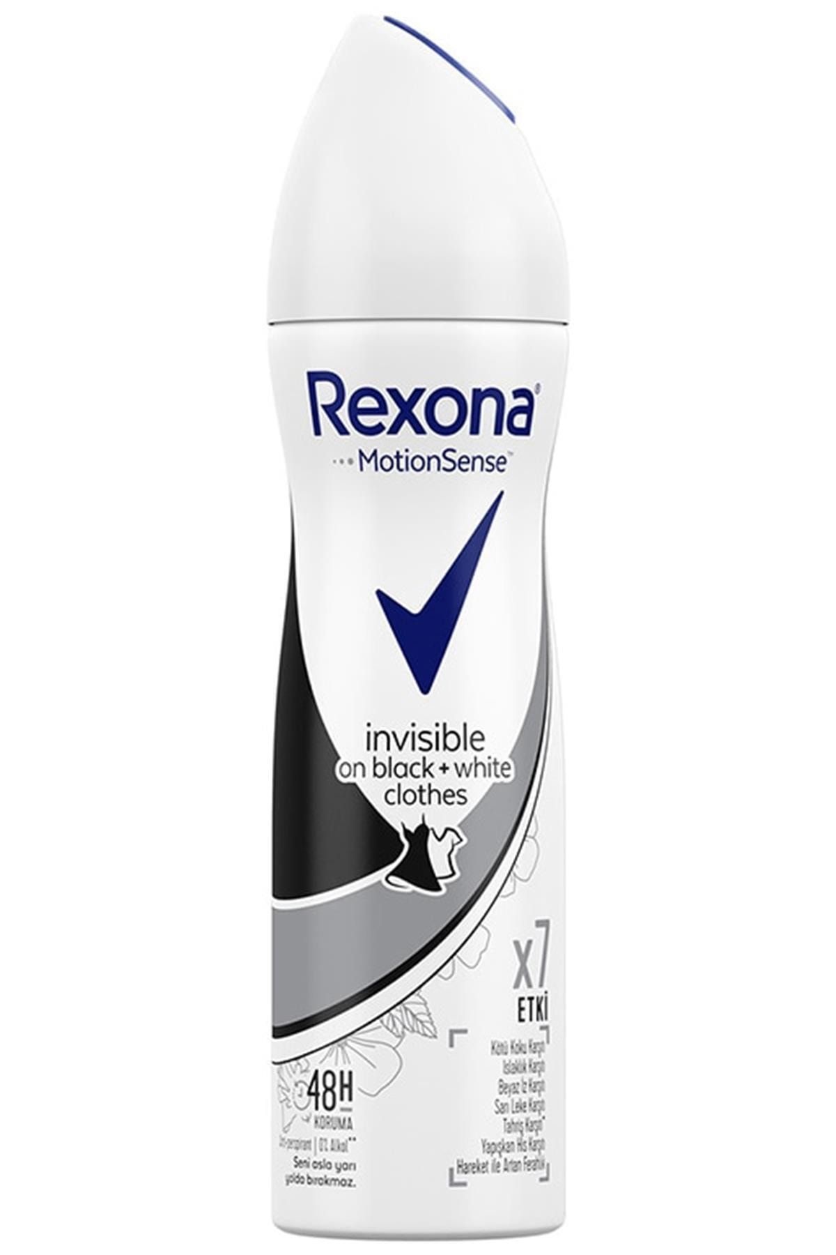 Rexona Aerosol Invisible Black White Kadın Deodorant Sprey 150 ml