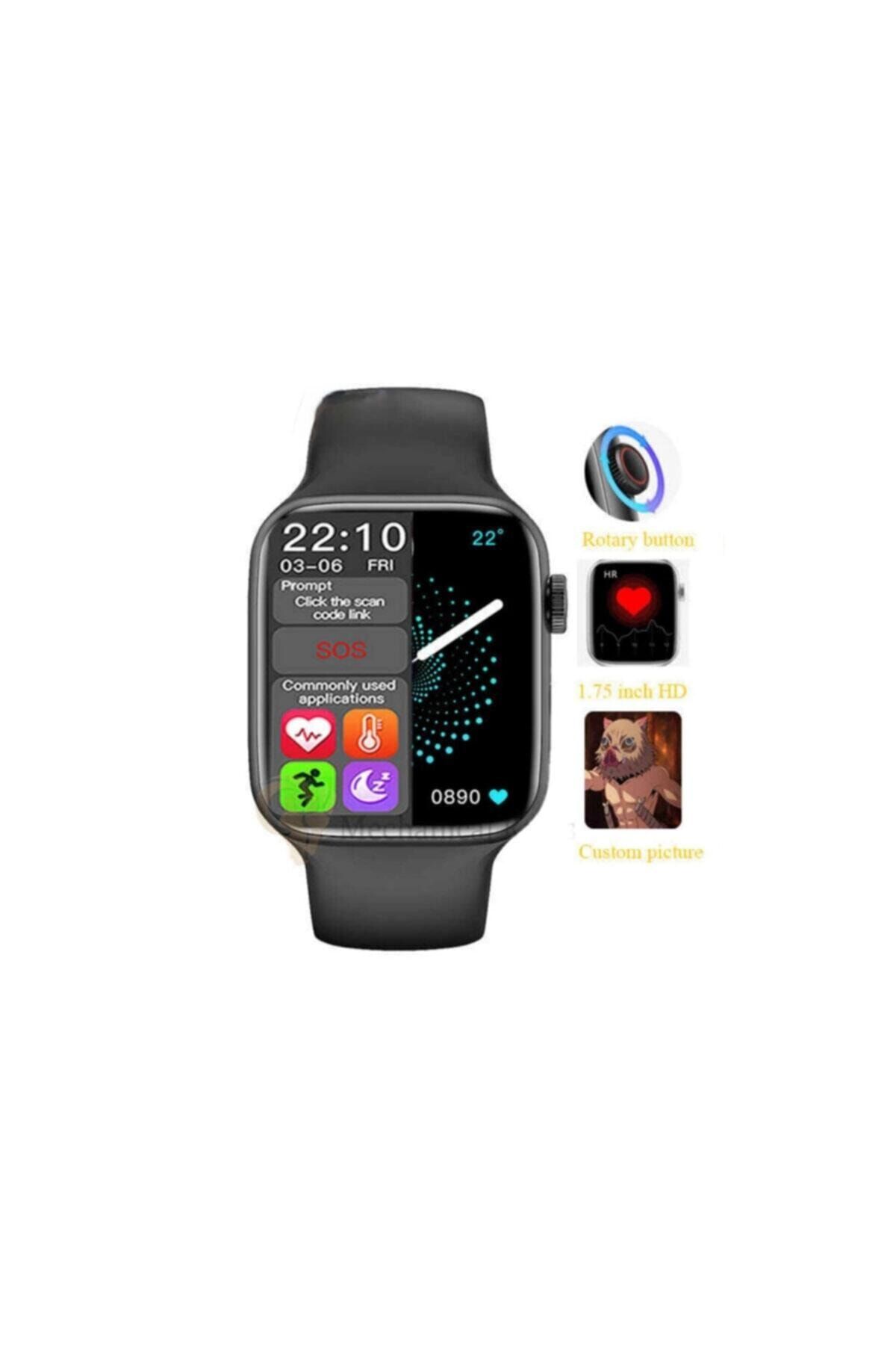 POLYGOLD Hw22 Smart Watch Akıllı Saat Tam Ekranlı Yan Tuş Aktif Bluetooth Nabız Ölçme-konuşma Özellikli
