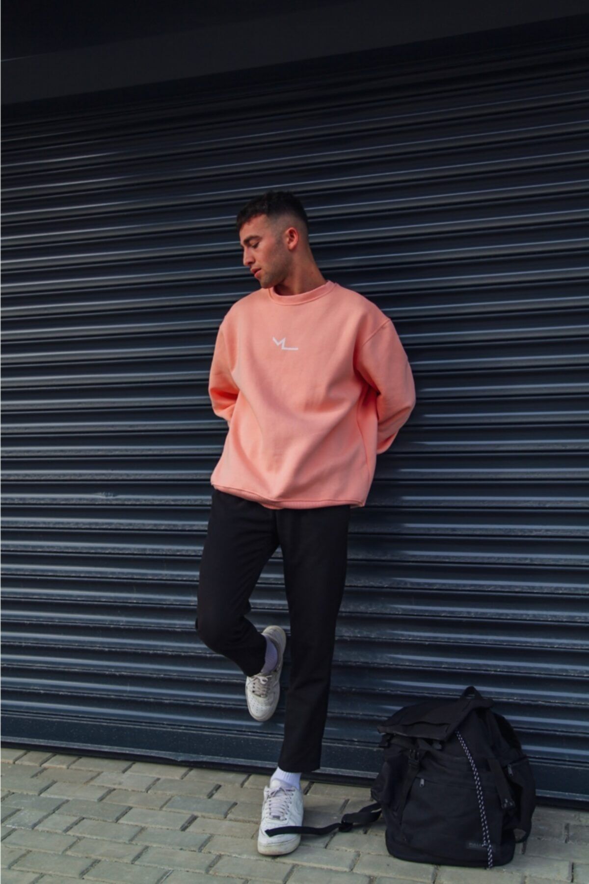 mwear M-wear Pembe (BELİEVE ME) Sırt Baskılı Oversize Sweatshirt