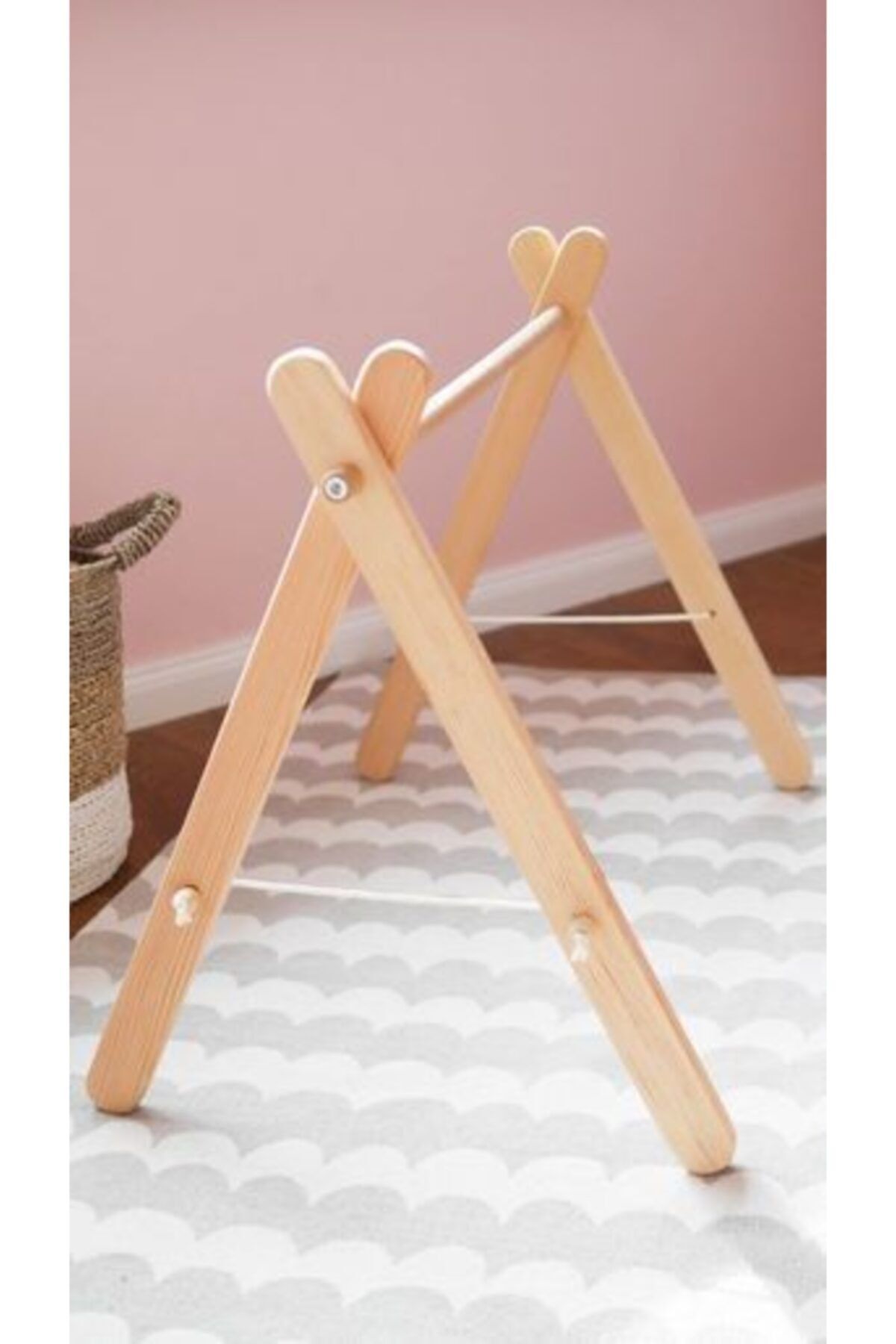 Bay Sabuncu Baby Gym Doğal Ahşap Bebek Egzersiz Oyun Alanı