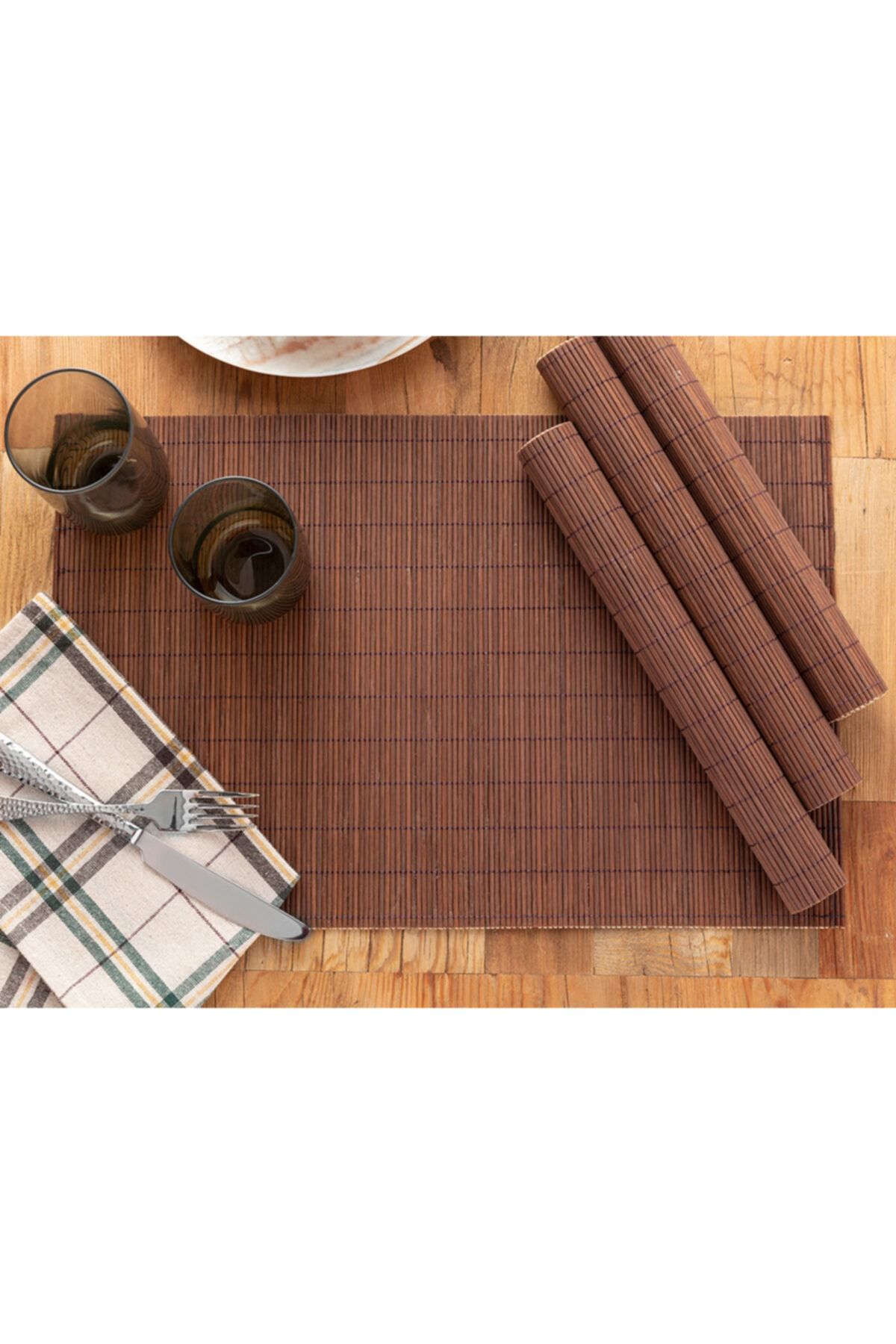 English Home Martinez Bambu 4'lü Amerikan Servis 30x45 Cm Kahve