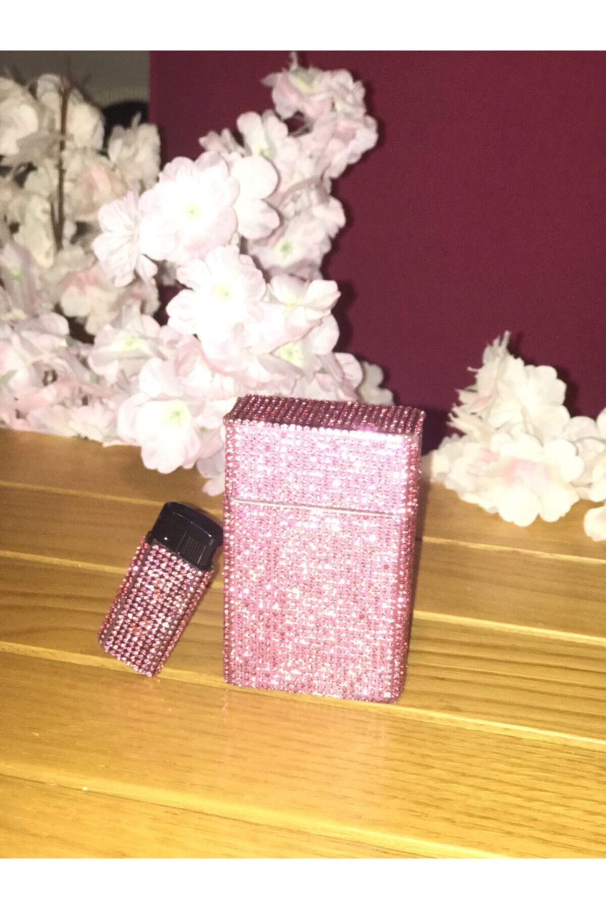 Kokoş Oto Aksesuar Taşlı Sigara Tabakası Ile Taşlı Çakmak