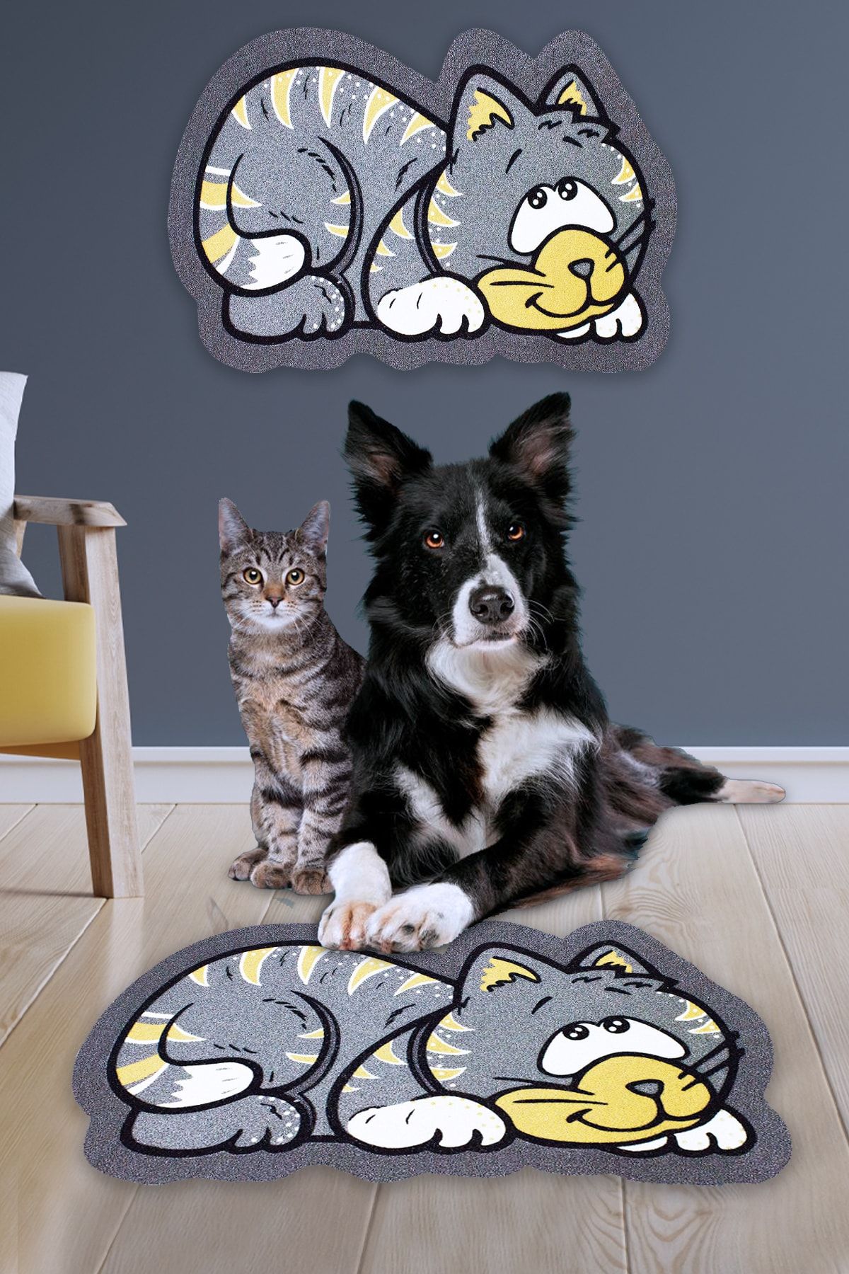 Uygur Home Kedi Şekilli Mama Paspası