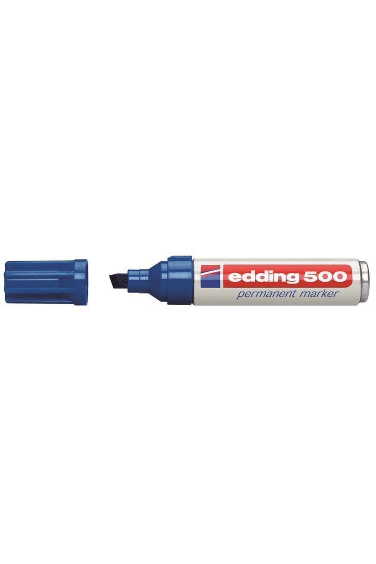 Edding 500 Mavi Kesik Uç Marker Kalem