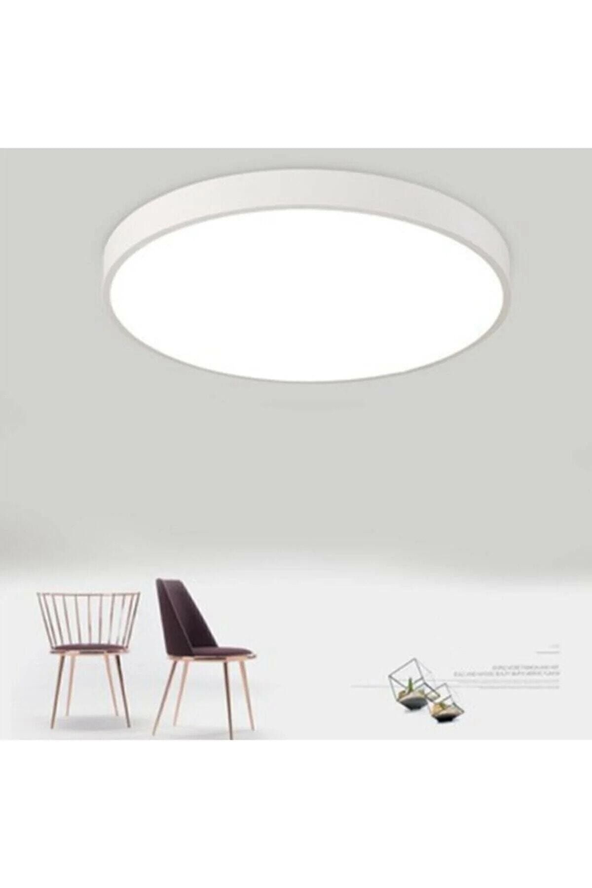Led Sıvaüstü Beyaz Işıklı Yuvarlak Kasalı Panel 24 Watt Tavan Armatür Ada
