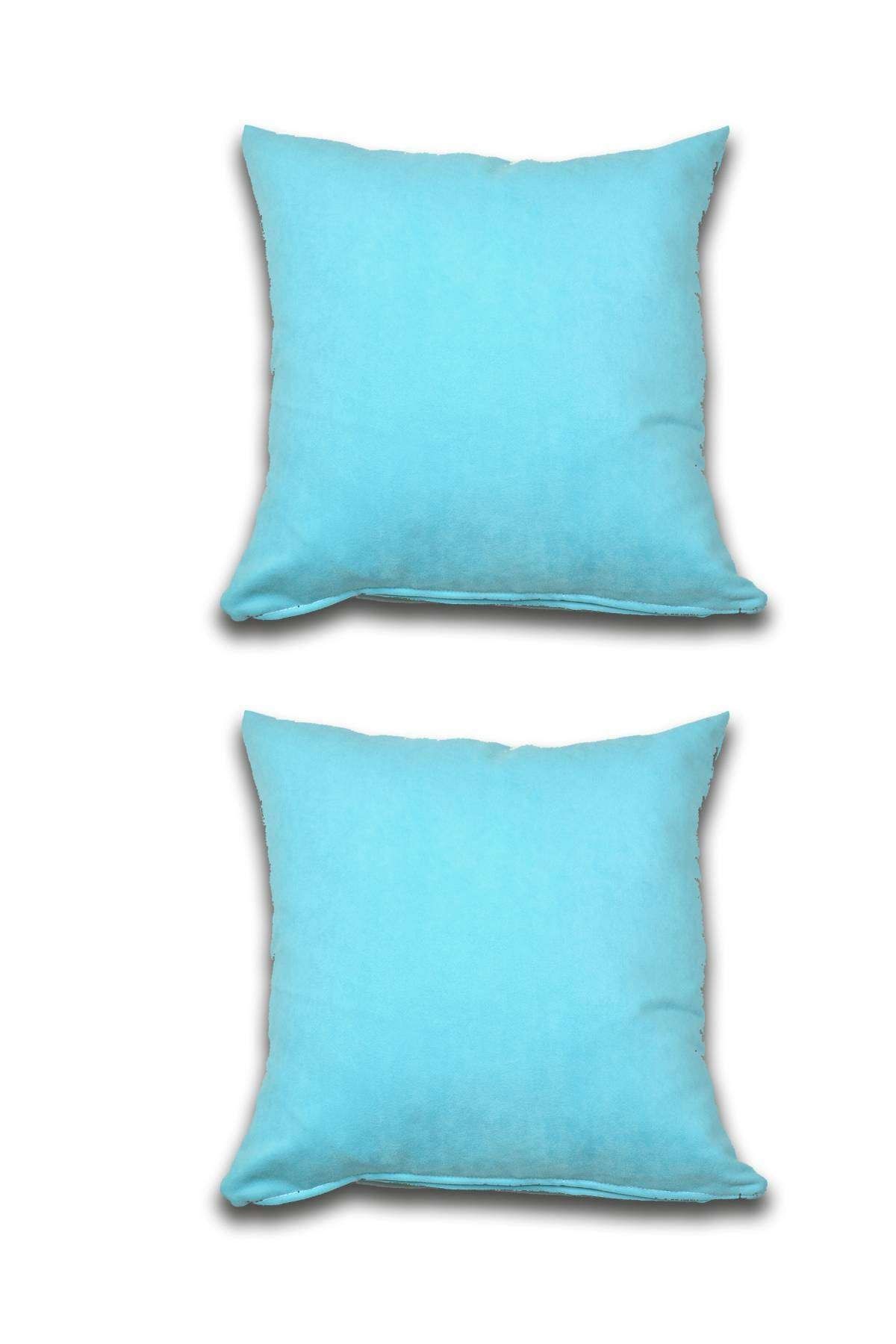 Royaleks 2 Adet Süet Kırlent Minder Kılıfı 40x40cm Turquaz