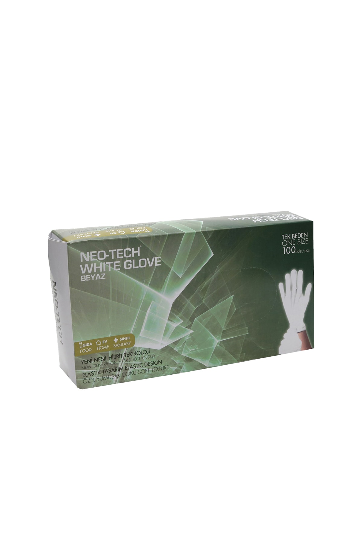 NEOTECH GLOVE Tek Kullanımlık Pudrasız Tpe Eldiven M/l Beden Beyaz 100 Adet