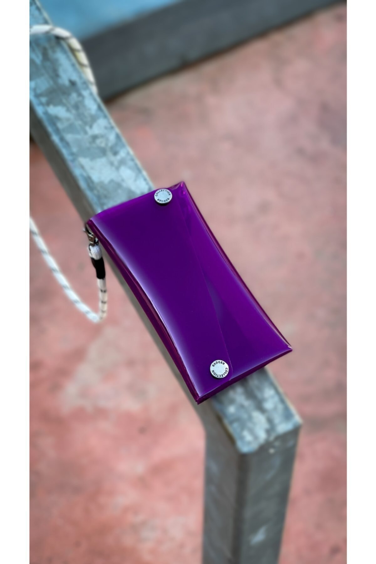 Badger Collection Jellyfon Askılı Telefon Çantası Mor - Unisex Erkek Kadın Minimal Hediye Tasarım Şeffaf Pvc Renkli