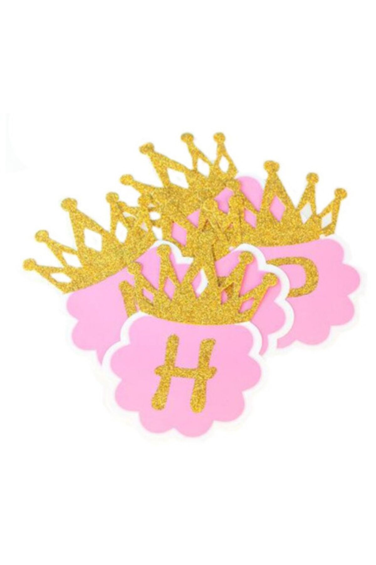 MODAKUBY Simli Happy Birthday Flama Dekor 3 m Pembe Renk