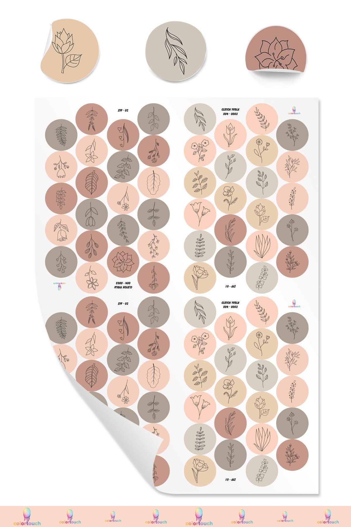 colortouch Yuvarlak Sticker 3 - 88 Adet