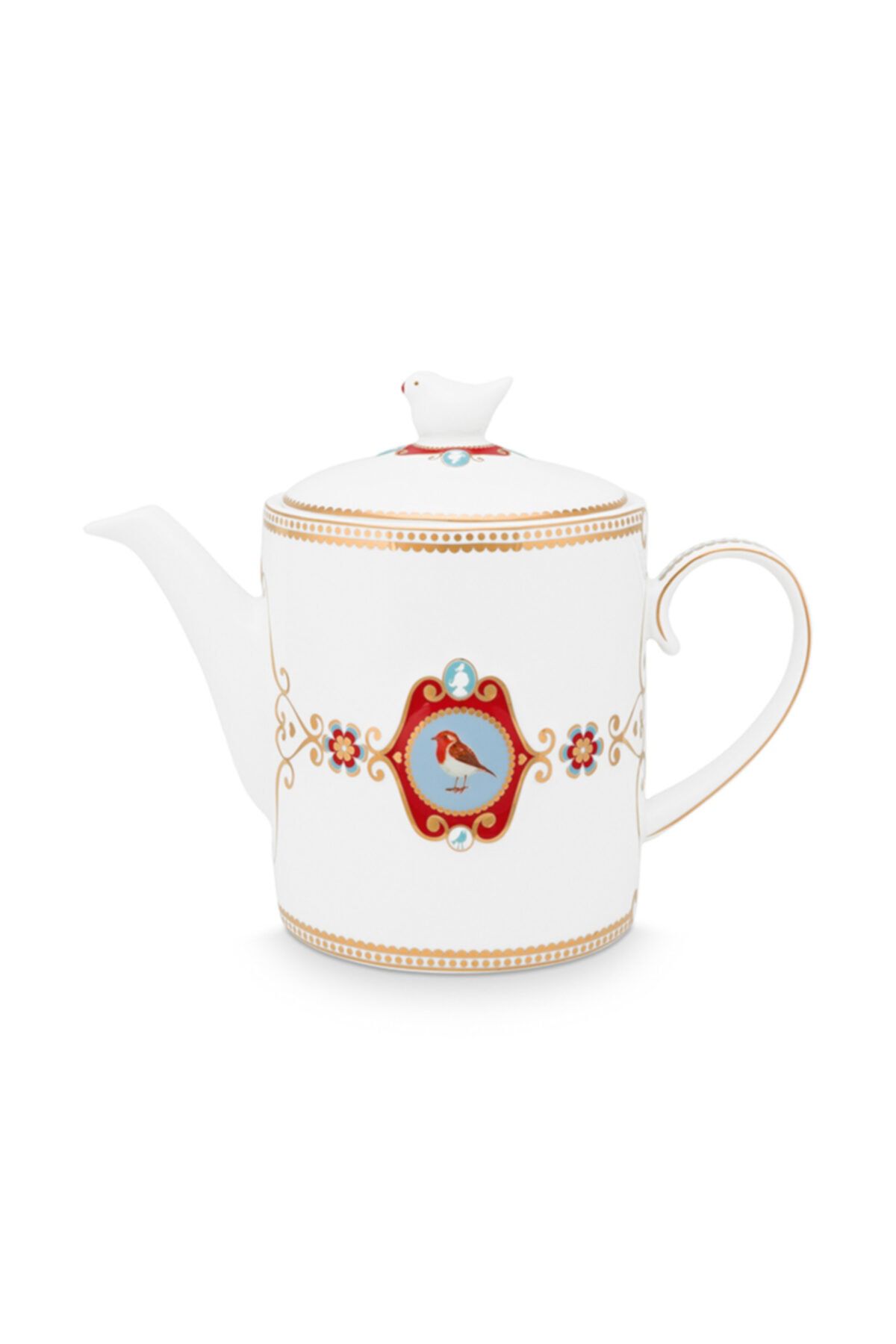 Pip Studio Love Bird Beyaz Madalyon Desenli Demlik 1,3 lt