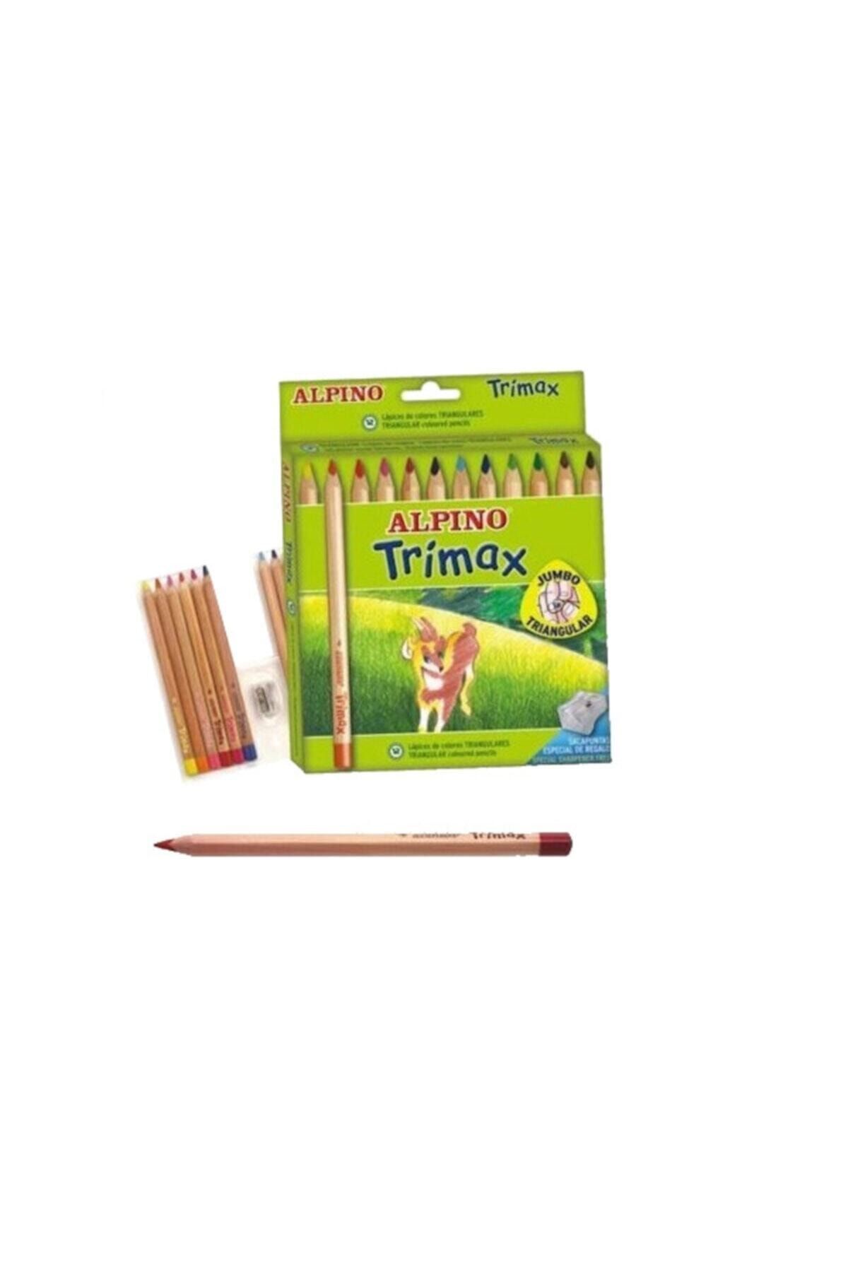 Alpino Çocuk Alpino Kuru Boya Trimax Karton Kutu Jumbo Tam Boy Üçgen 12 Li Al000113