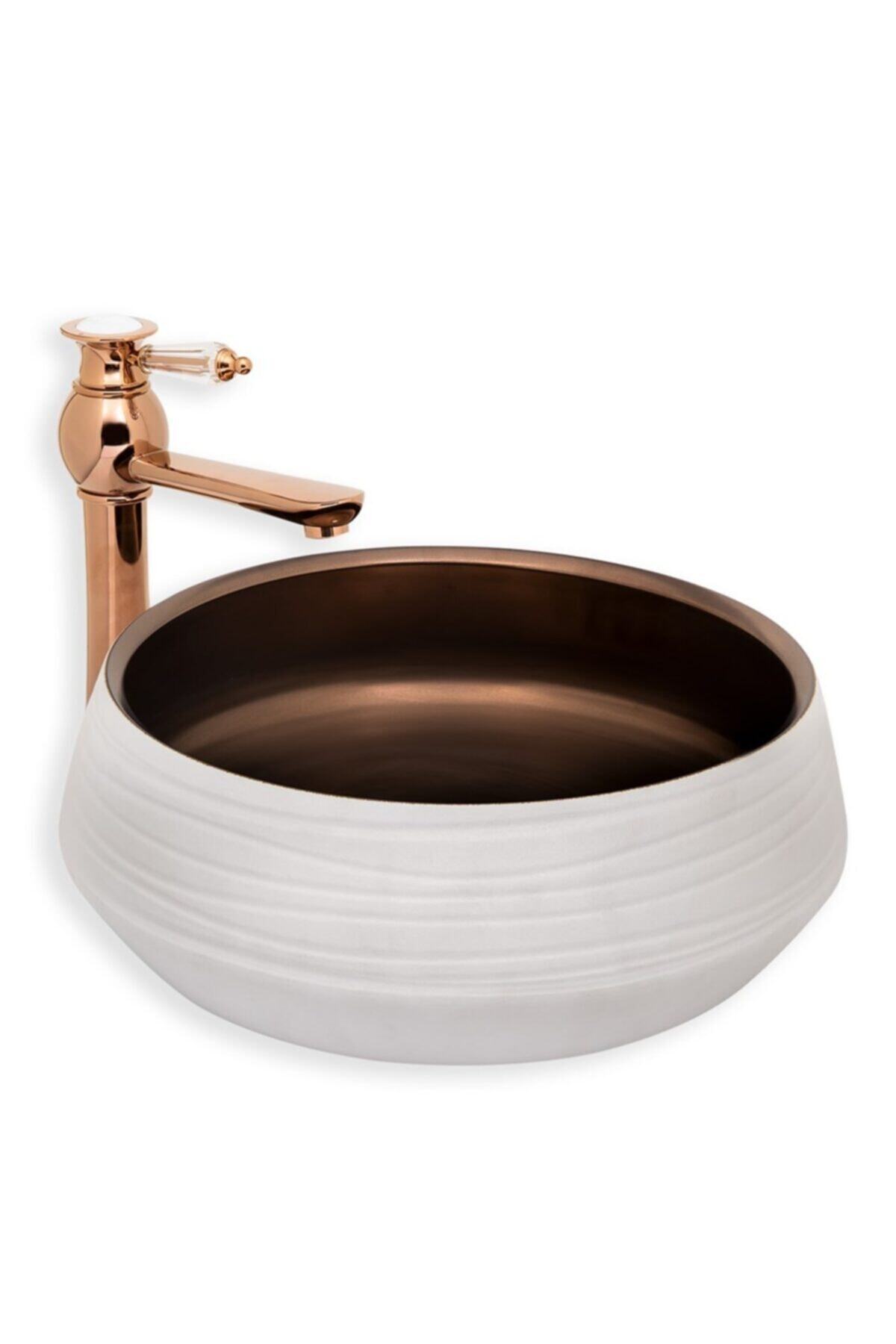 LENA Eva Banyo E-7014b Tezgah Üstü Porselen Lavabo