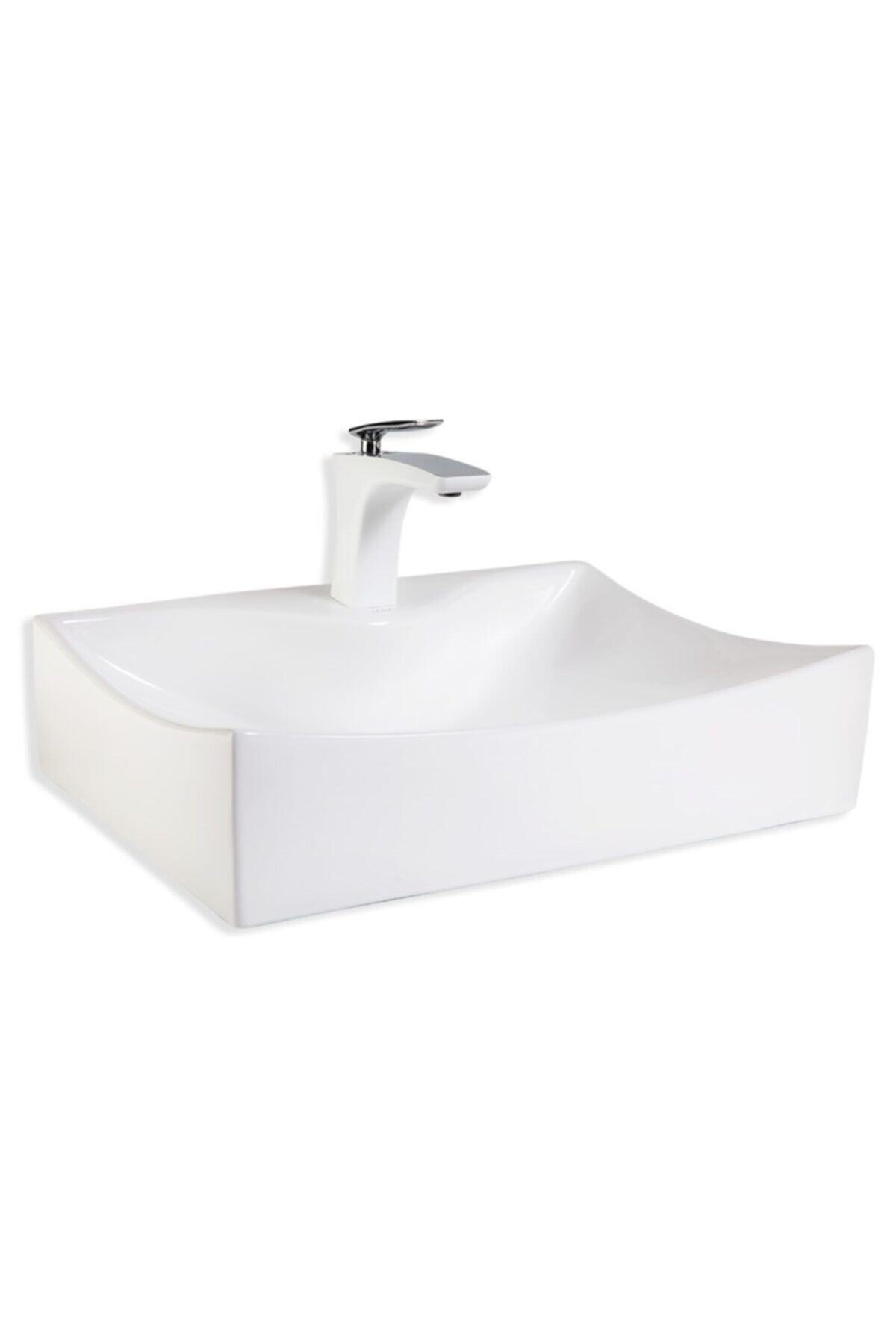 LENA Eva Banyo E-3034 Tezgah Üstü Porselen Lavabo