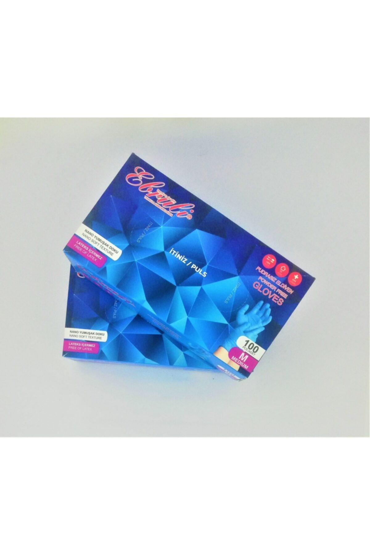 Ebruli Hibrit Eldiven M Beden 100'lü Orta Boy