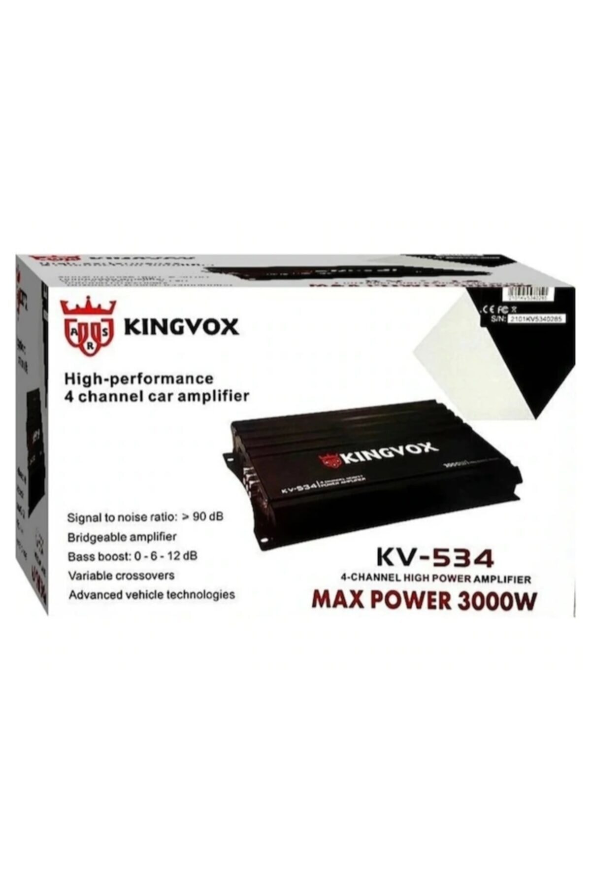 Ses Kingvox Kv-534 4 Kanal 3000 Watt Profosyonel Oto Amfi