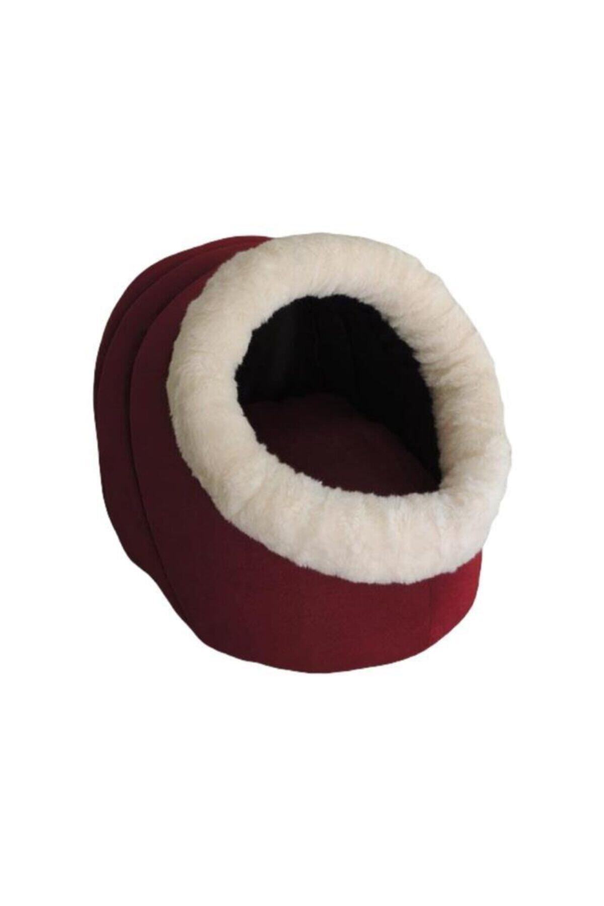 PetGross Polar Kedi Mağarası Yatak Bordo