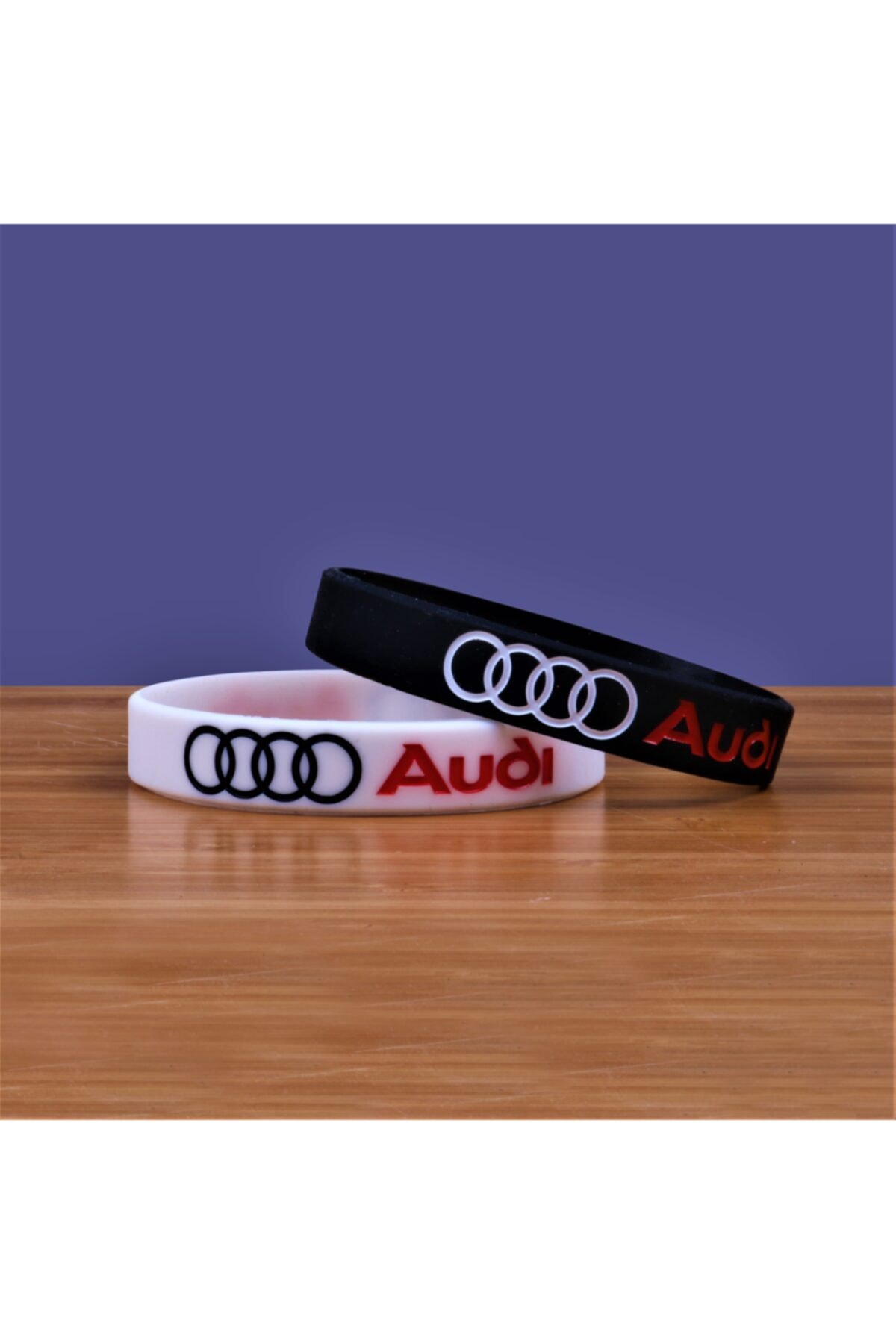 PurpleJam Audi Silikon Siyah Ve Beyaz Araba Bileklik