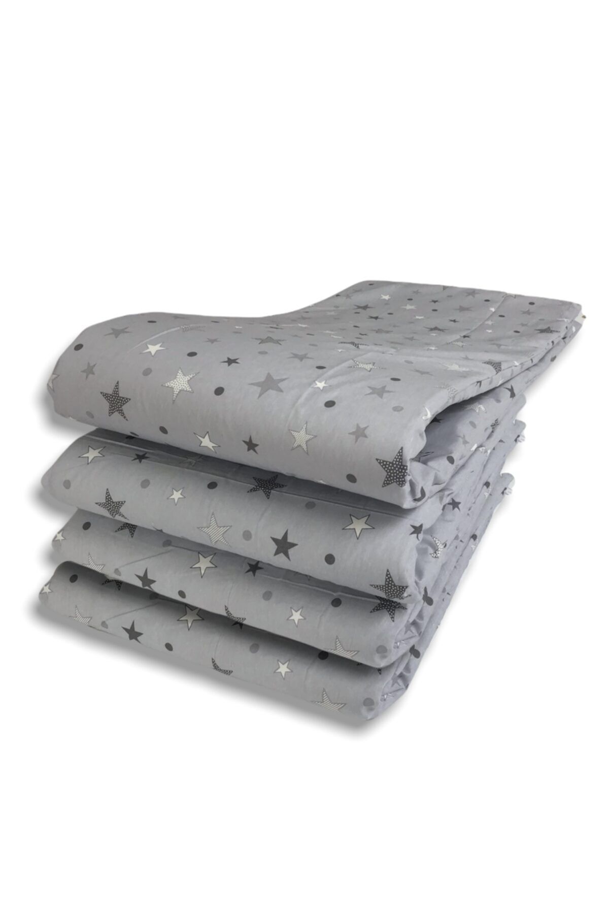 Bebek Özel Bebek Çocuk Beşik Kenar Koruma 80x130 Beşik (4 Parça) Gri Yeni Yıldızlı