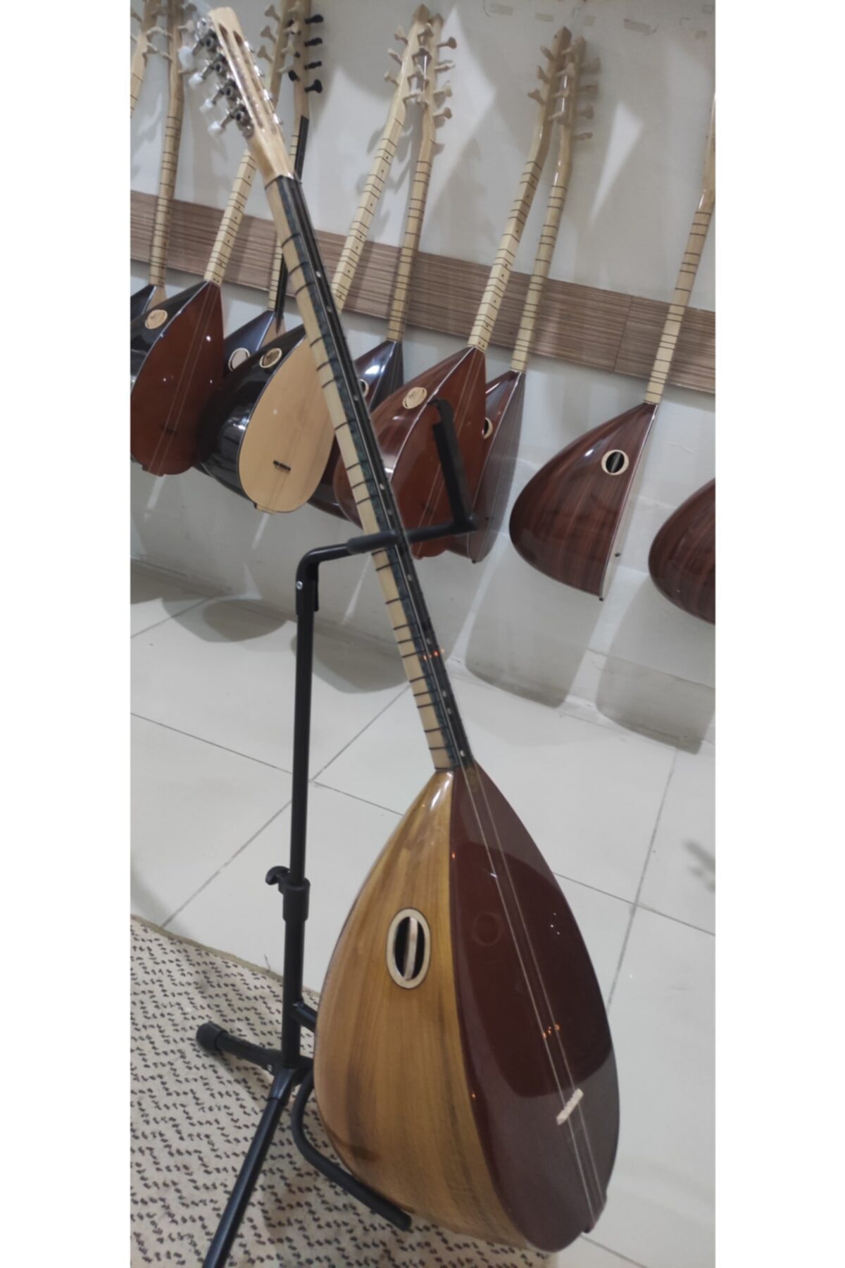 YILMAZ MÜZİK EVİ Uzun Sap Gitar Başlıklı Kanada Kapak 40 Cm Dut Profesyonel Işçilikli Saz