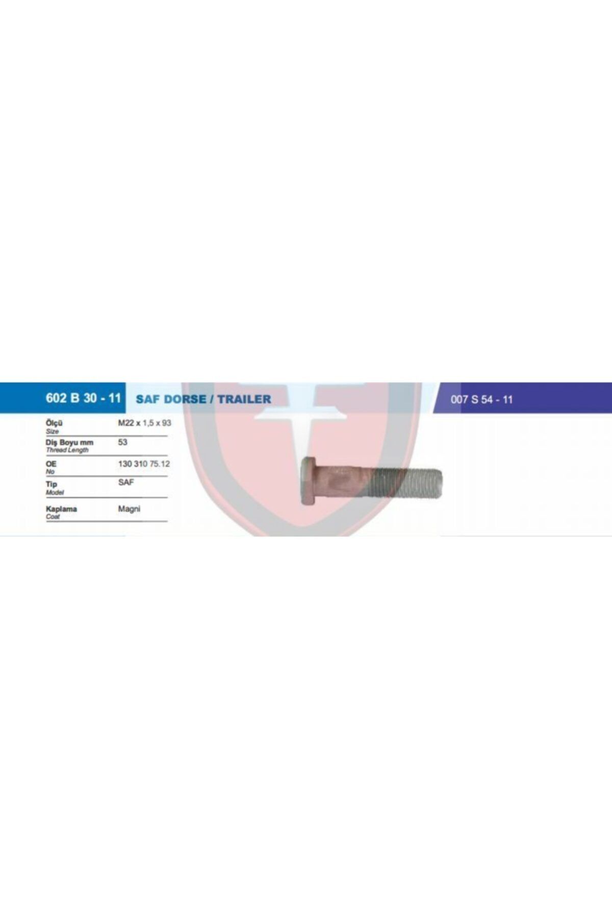 ÖZGÜÇYEDEK Bıjon Ve Somunu Dorse Saf M22x1.5x32xsw32