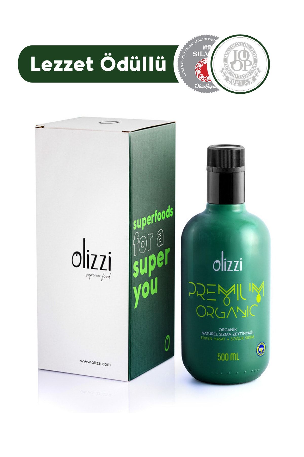 Olizzi Premium Organik Erken Hasat Soğuk Sıkım Zeytinyağı Natürel Sızma Organik Zeytinyağı 500 ML