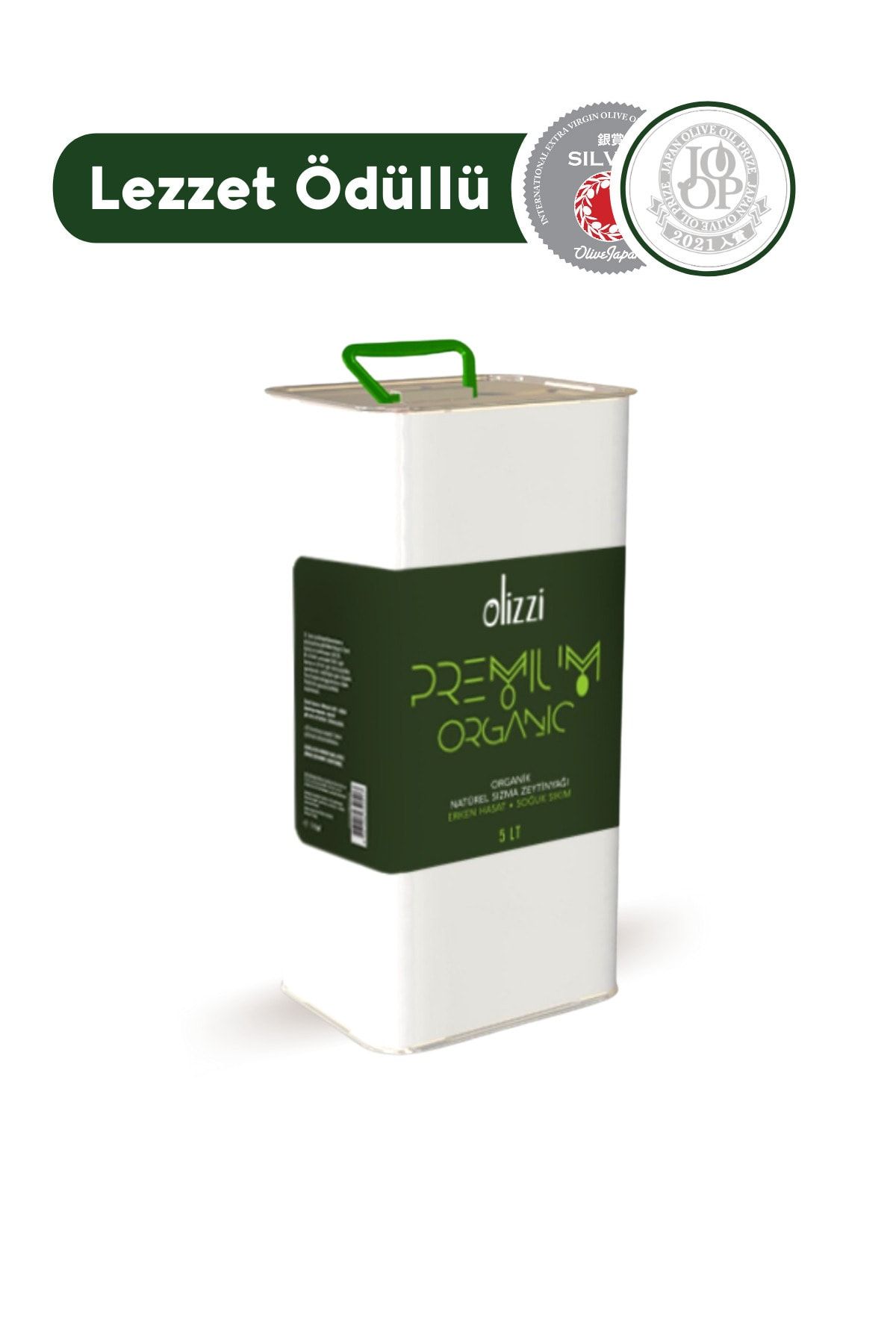 Olizzi Premium Organik Erken Hasat Soğuk Sıkım Natürel Sızma Zeytinyağı 5 Lt
