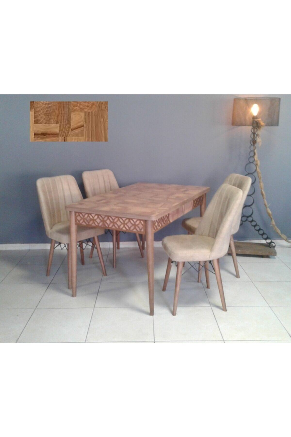 Rose Home Kayseri Açılır 4 Sandalyeli Yemek Masa Takımı