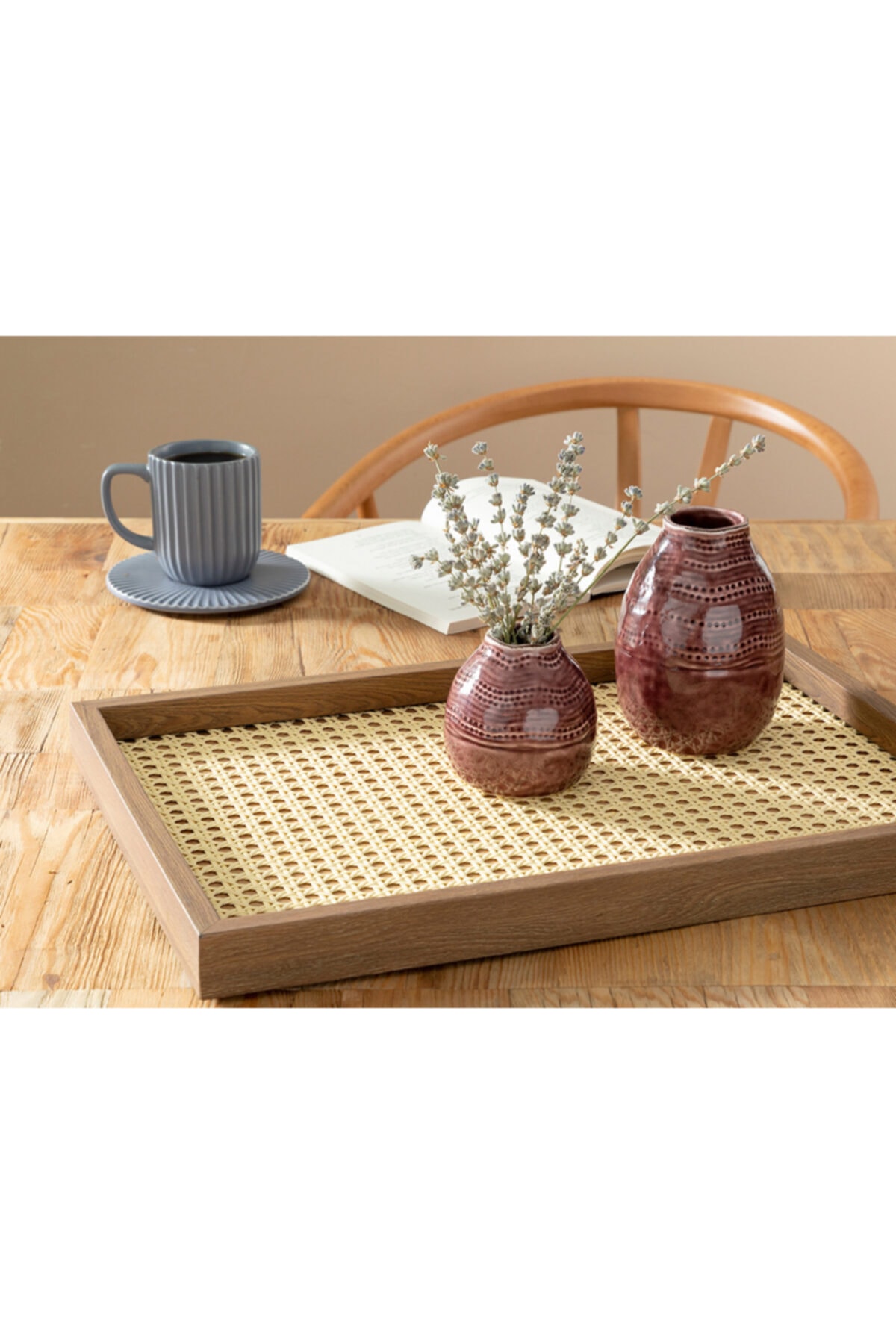 English Home Hazeran Dekoratif Tepsi 31x46 Cm Kahve