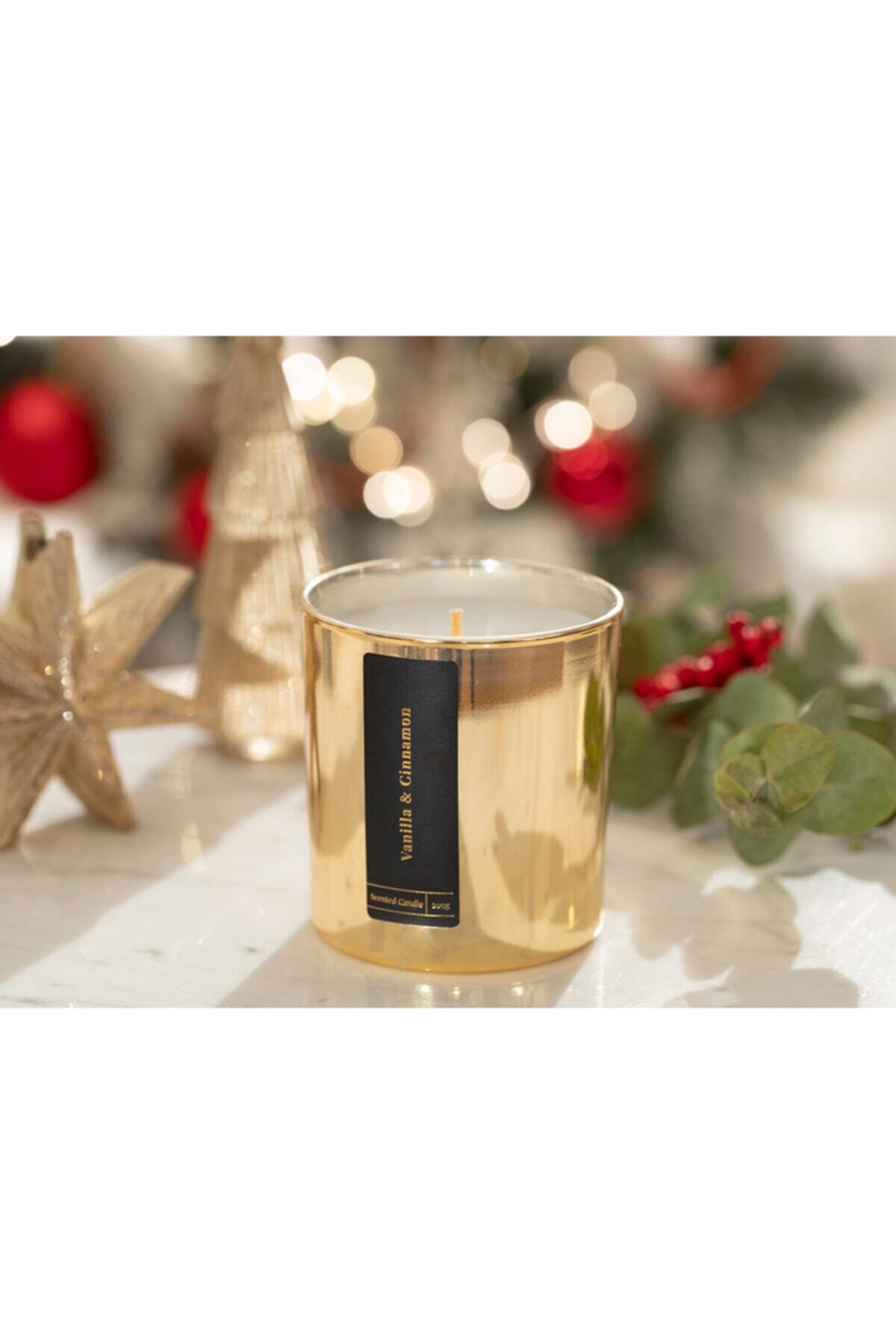 English Home Vanilla & Cinnamon Kokulu Mum 210 Gr Gold-yılbaşı Özel