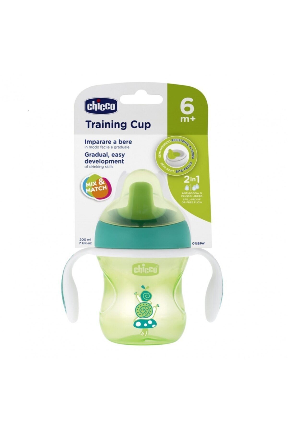 lissehome Chicco Yarı Yumuşak Uçlu Eğitim Bardağı 6 Ay+ Unisex