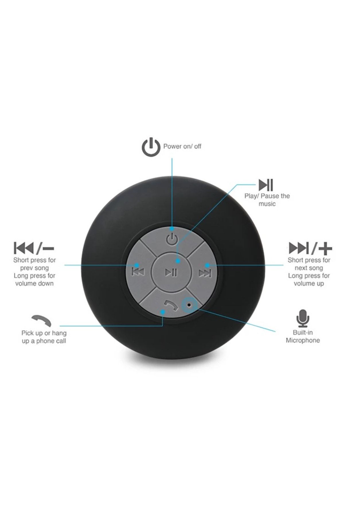 CHELİC Yeni Versiyon Duş Hoparlörü Su Geçirmez Bluetooth Speaker Mini Kablosuz Hoparlör Ses Bombası