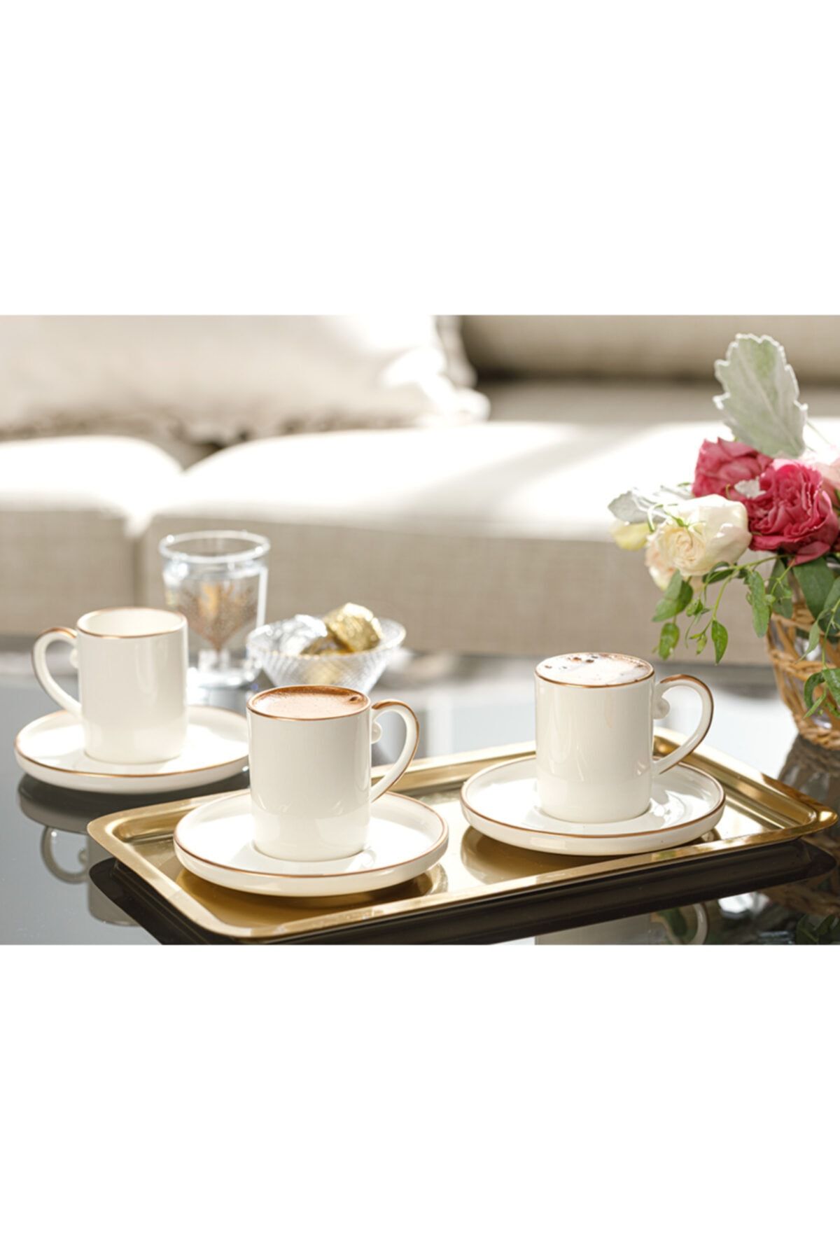 English Home Marella Porselen 6'lı Kahve Fincan Takımı 85 Ml Rose Gold