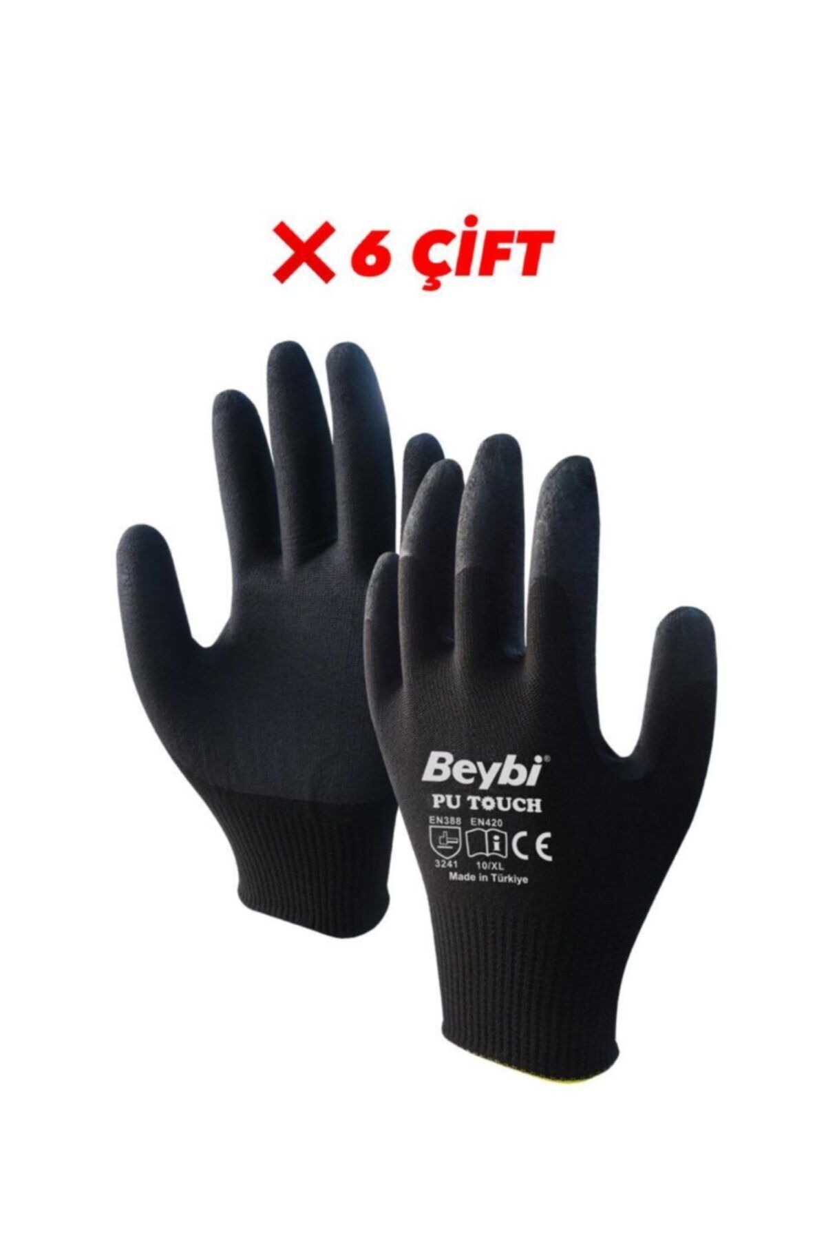 Beybi Pu Touch Iş Eldiveni 6 Çift